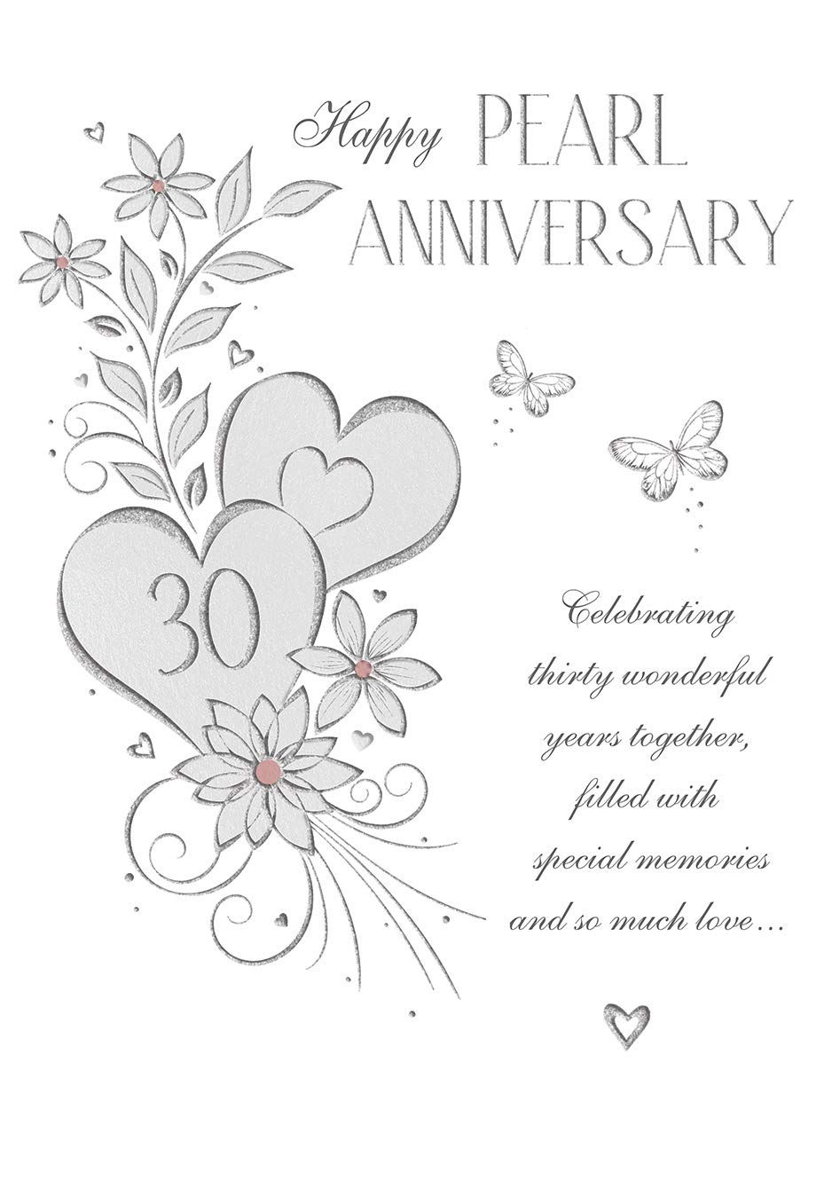 Classic Happy Pearl 30th Annivesary Card - 9 x 6 inches - Regal Publishing, C80790