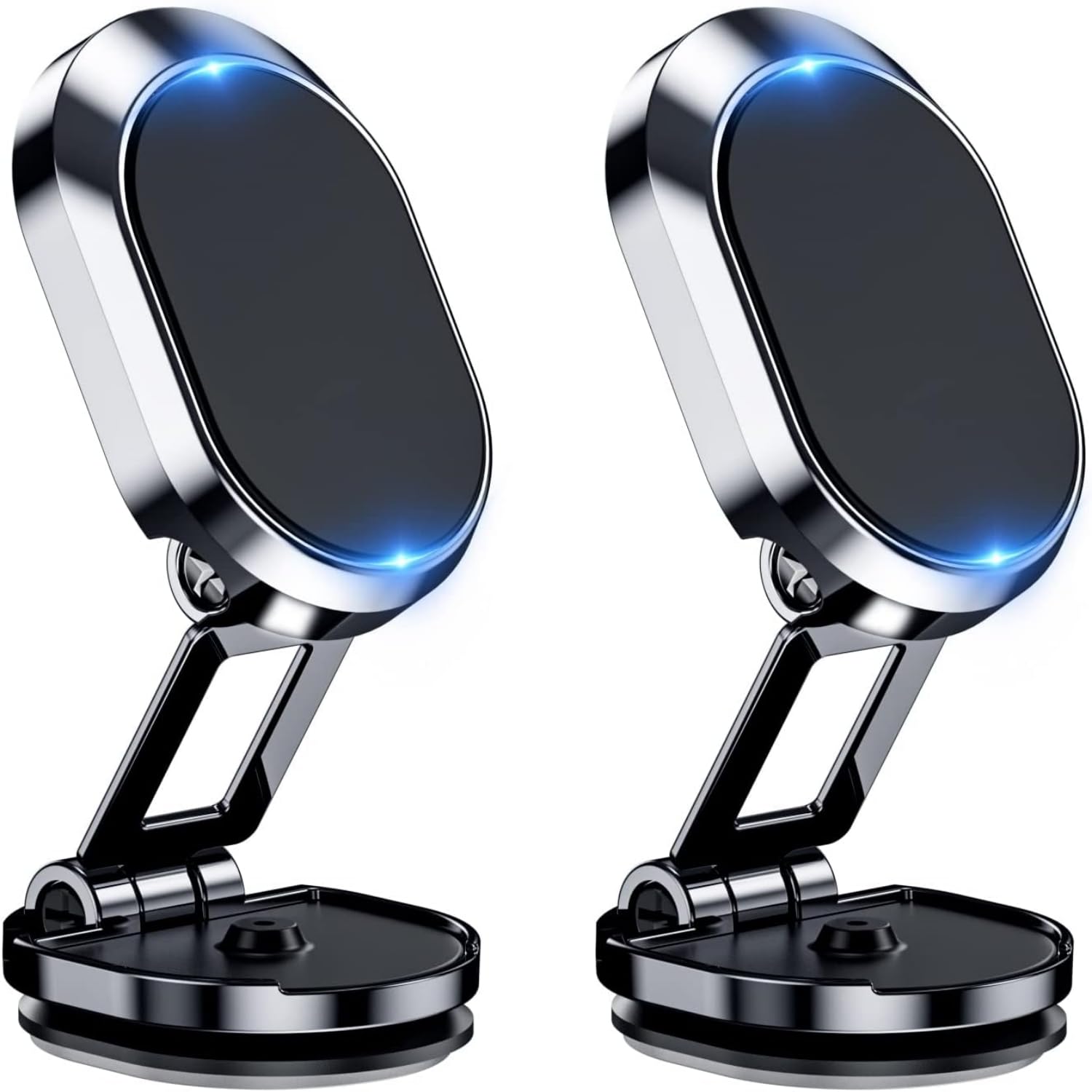 2 Pack Magnetic Phone Holder for Car Alloy Folding Magnetic Car Phone Holder Super Strong Magnets Car Magnetic Phone Mount 360°Rotation Magnetic Dashboard Phone Car Mount