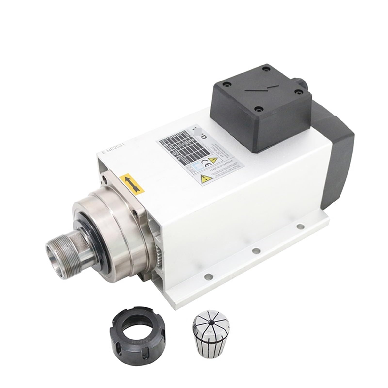 Spindle motor Spindle 4.5KW Air-Cooled Spindle Motor ER32 Chuck 380V 220V 18000rpm Square Spindle With Flange For Milling Machine(4.5kw 380V)