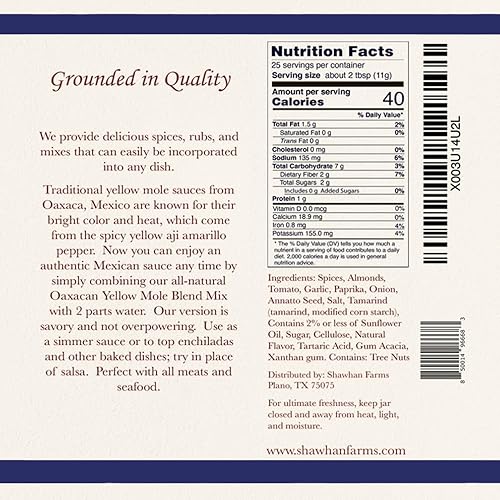 Miniatura 2 de Shawhan Farms Mezcla mexicana de salsa seca de topo, mezcla de amarillo oaxaqueño, totalmente natural, solo agrega agua, úsalo para comidas simples,