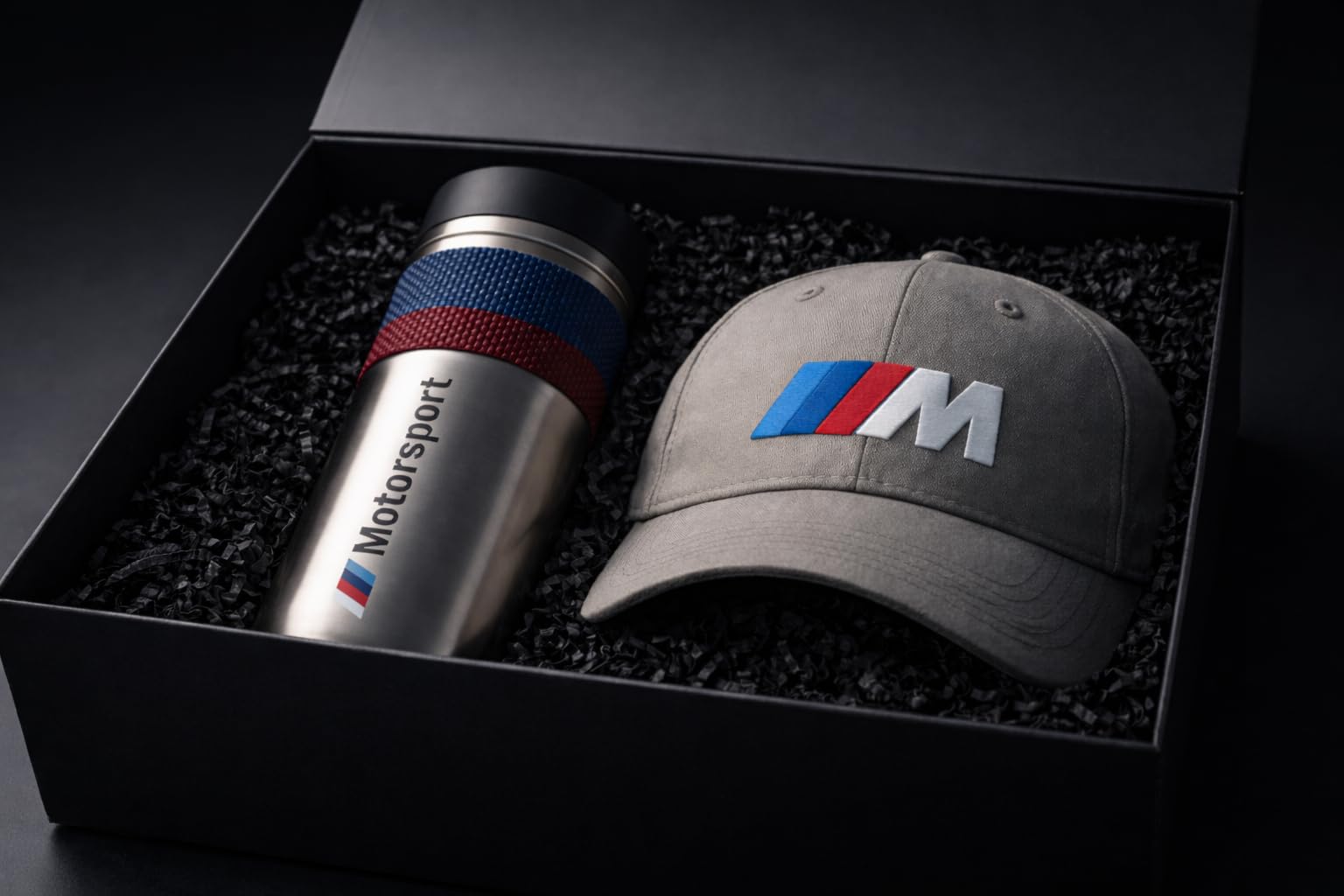 BMW Geschenkbox mit Stil  M Motorsport Geschenkset Thermobecher M Mütze Cap