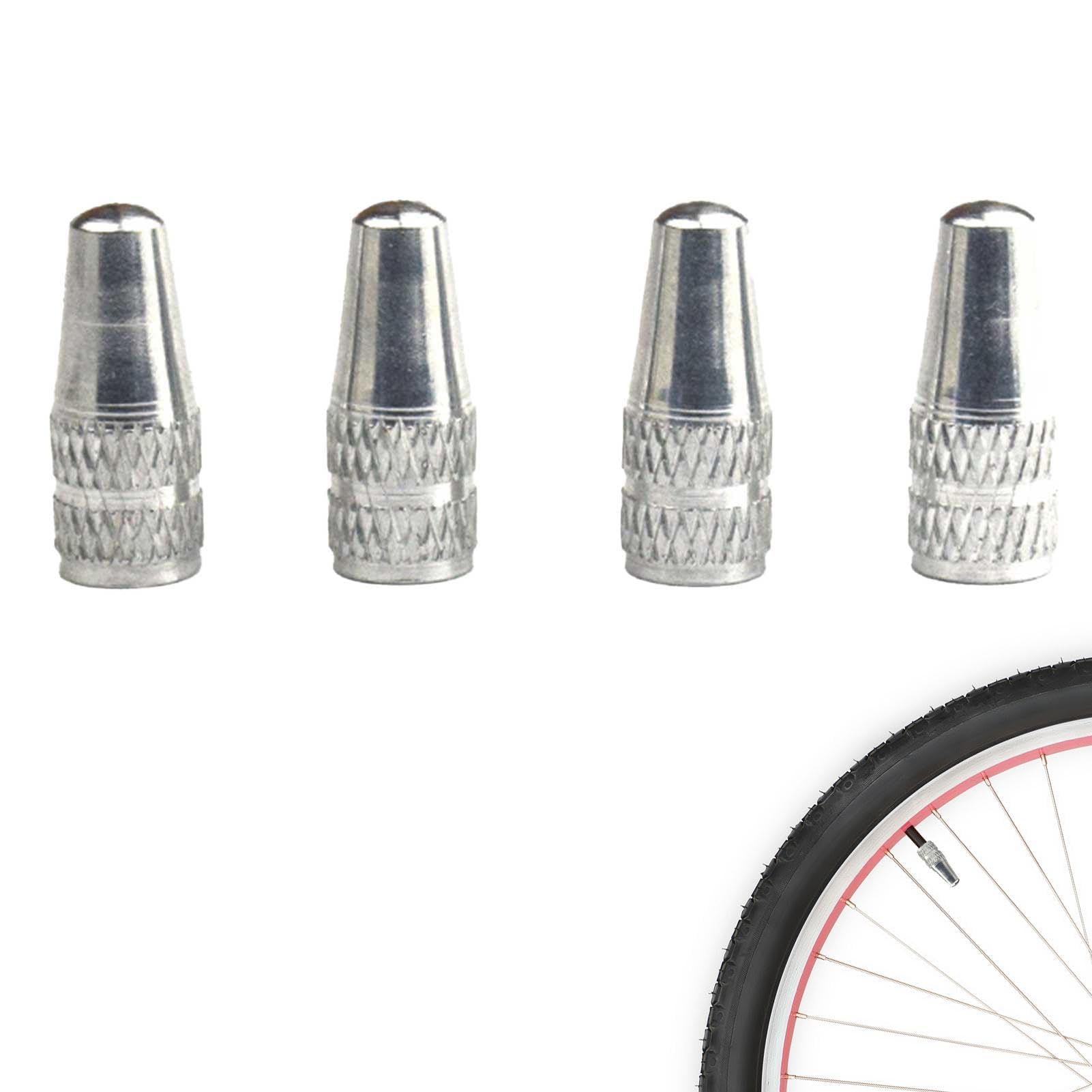 Lot De 4 Bouchons De Valve Vélo En Aluminium - Couleurs Assorties, Style Français, Anti-poussière