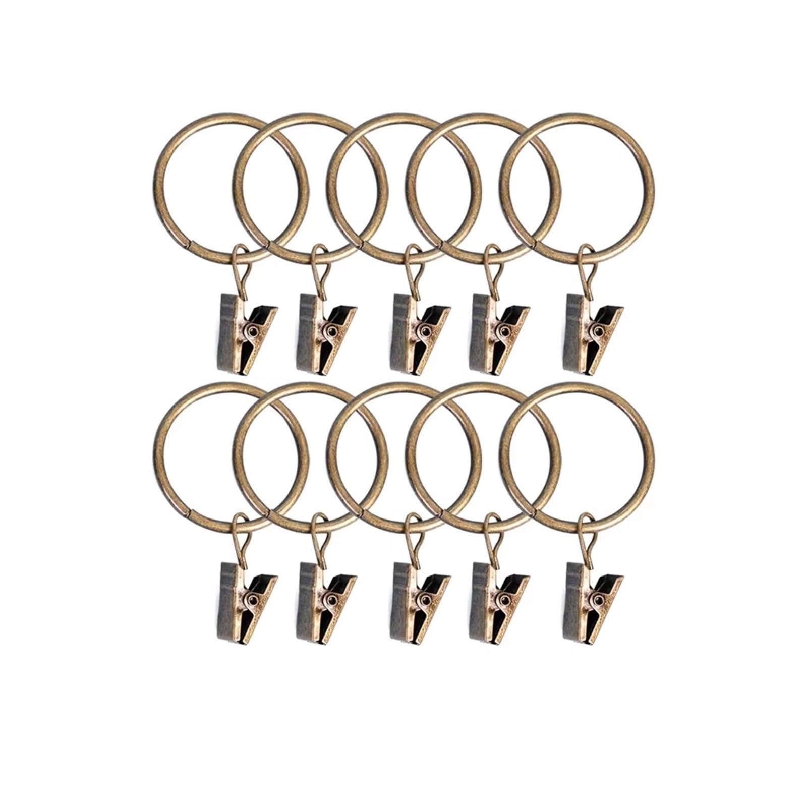 Vorhanghaken Vorhanghaken, Vorhangringe, Stangenclip, Fenster, Duschklemmen, Retro-Wäscheklammer, Stangenschnalle(Bronze-25cm,20PC)