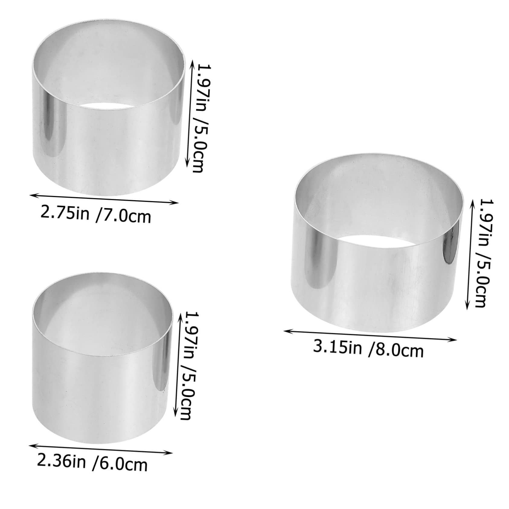 OUNONA 1 Set Stainless Steel Cake Mold Set Mousse Ring Acetate Cake Collars for Baking Versatile Kitchen Tool for Home Chefs
