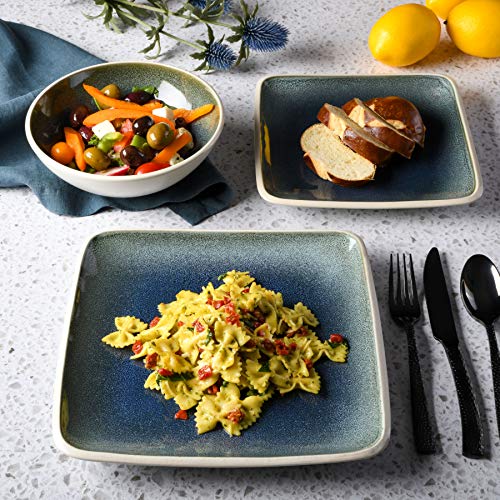 Gibson Elite Namastay 12 Piece Dinnerware Set, Blue