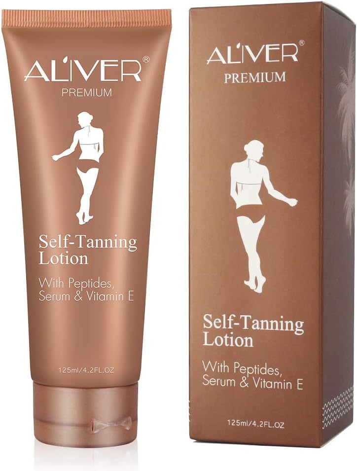 Self Tanner, Natural Sunless Tanning Lotion for Bronzing and Golden Tan, Streak-Free Medium or Dark Gradual Tan for Body, Natural Ingredients and Nourishing Formula 125 ml
