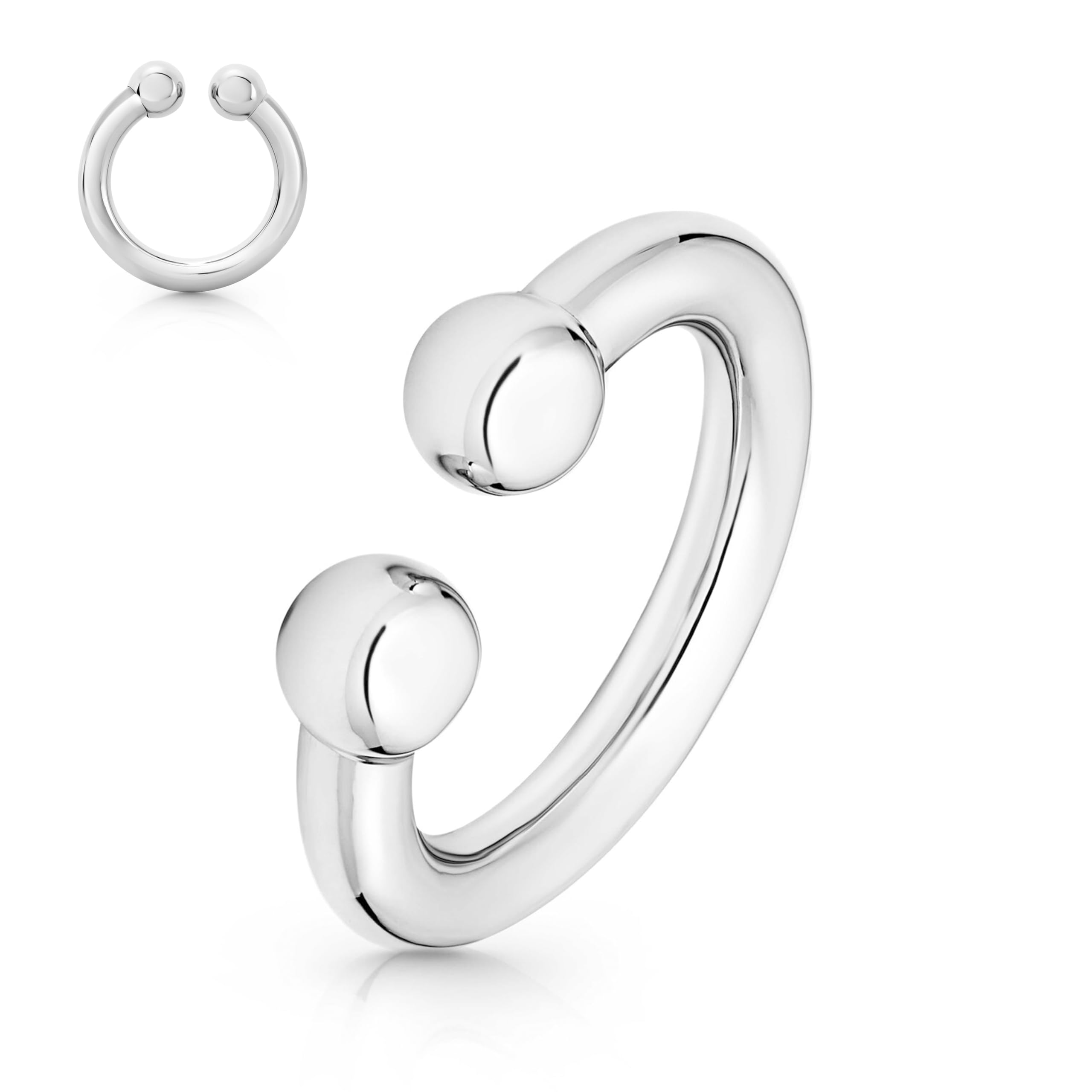 Penis Ring Cockring 35 mm Innen Ø medizinischer Edelstahl – Hufeisenform  Eichelring mit 10 mm Kugeln, 6 mm Stärke, anatomisch gebogen, Metall  Intimschmuck Herren (MS24_447) : Amazon.de: Drogerie & Körperpflege