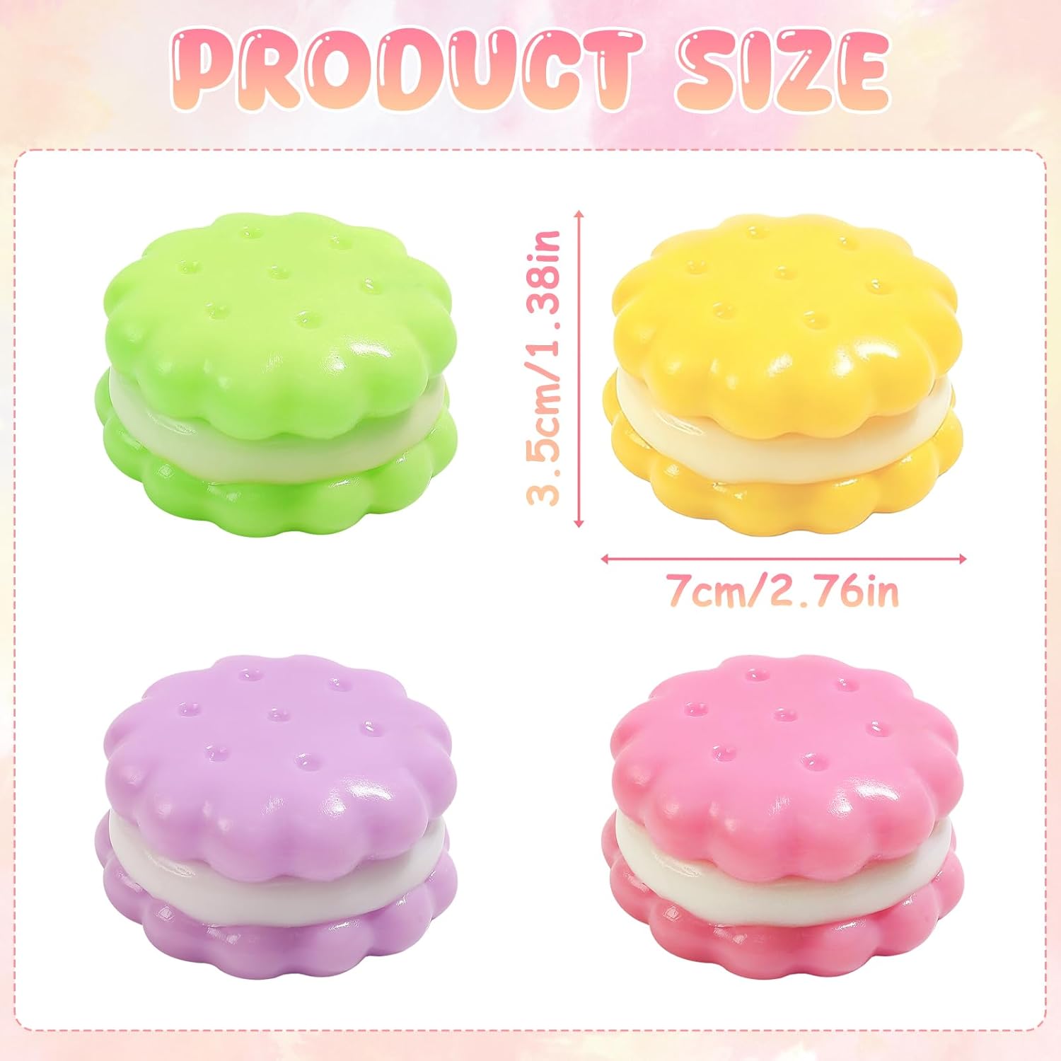 Stress Relief Squishy Fidget Toys Adults, 4 Pack Taba Squishy Cute Toys, Sensory Toys for Kids with Autism Classroom Must Haves, Squid Game Toys