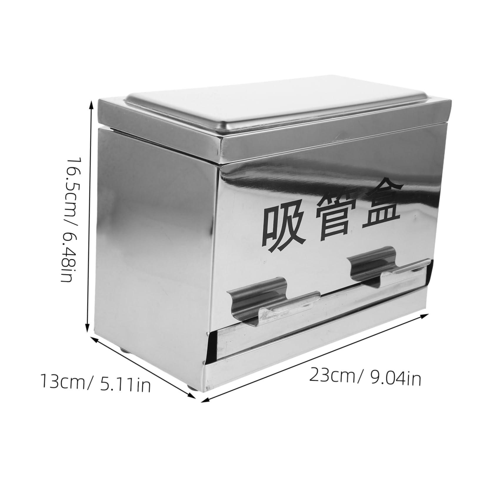 SHOWERORO Push-type Chopstick Holder Straw Dispenser Box for Restaurant Practical Straw Storage Stainless Steel Easy to Use