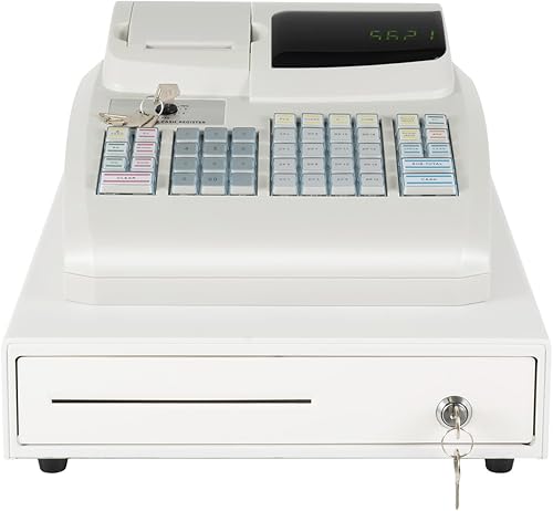 Miniatura 9 de Caja registradora electrónica comercial de 47 llaves, sistema de gestión de efectivo, caja registradora con pantalla LED, cabezal de impresión