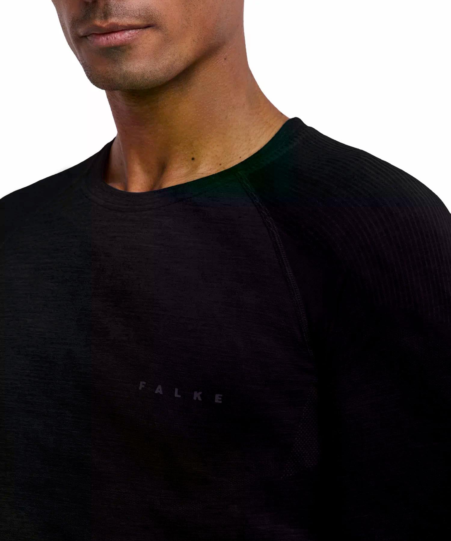 FALKE Mężczyźni Warstwa podstawowa (góra) Wool-Tech Light M L/s Sh wełna materiał funkcjonalny regulujące klimat 1 Sztuka, Czarny Black 3000, M