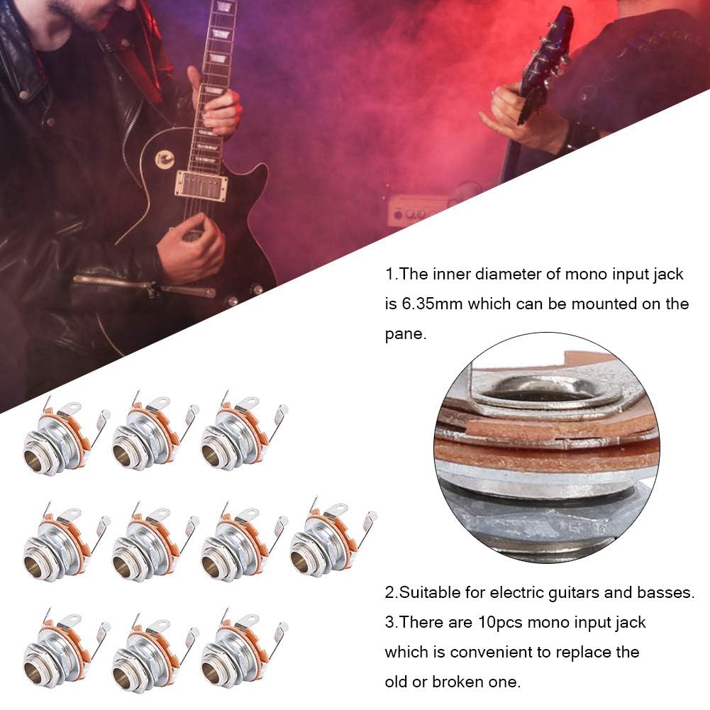 10 Sztuk Gniazdo Wejściowe Mono, 6.35mm Switchcraft 1, 4 Jack Mono żeńskie Gniazdo Wejściowe do Gitar Elektrycznych Basy Akcesoria do Instrumentów Muzycznych