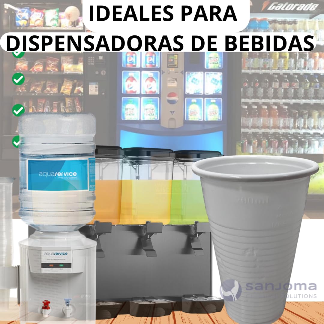 Vasos Desechables Plástico Blanco 220ml, 3000 uni | Polipropileno Reutilizables, Para Fiestas Cumpleaños Eventos Bodas Navidad
