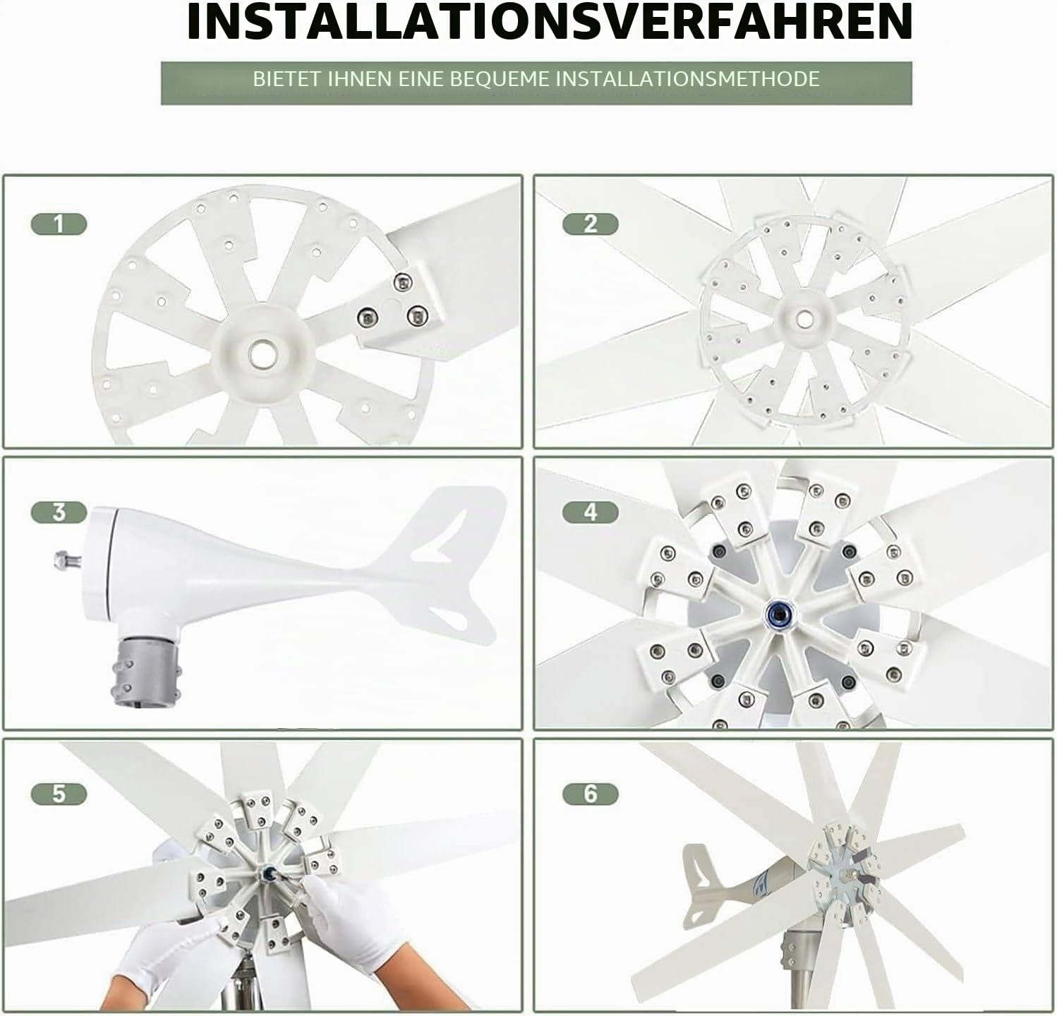 3000w Windkraftanlage – Kleine Windmühle Für Privathaushalte, 12v/24v/48v Hybrid-Solar-Windkraftanlage, Magnetschwebe-Generator 12V