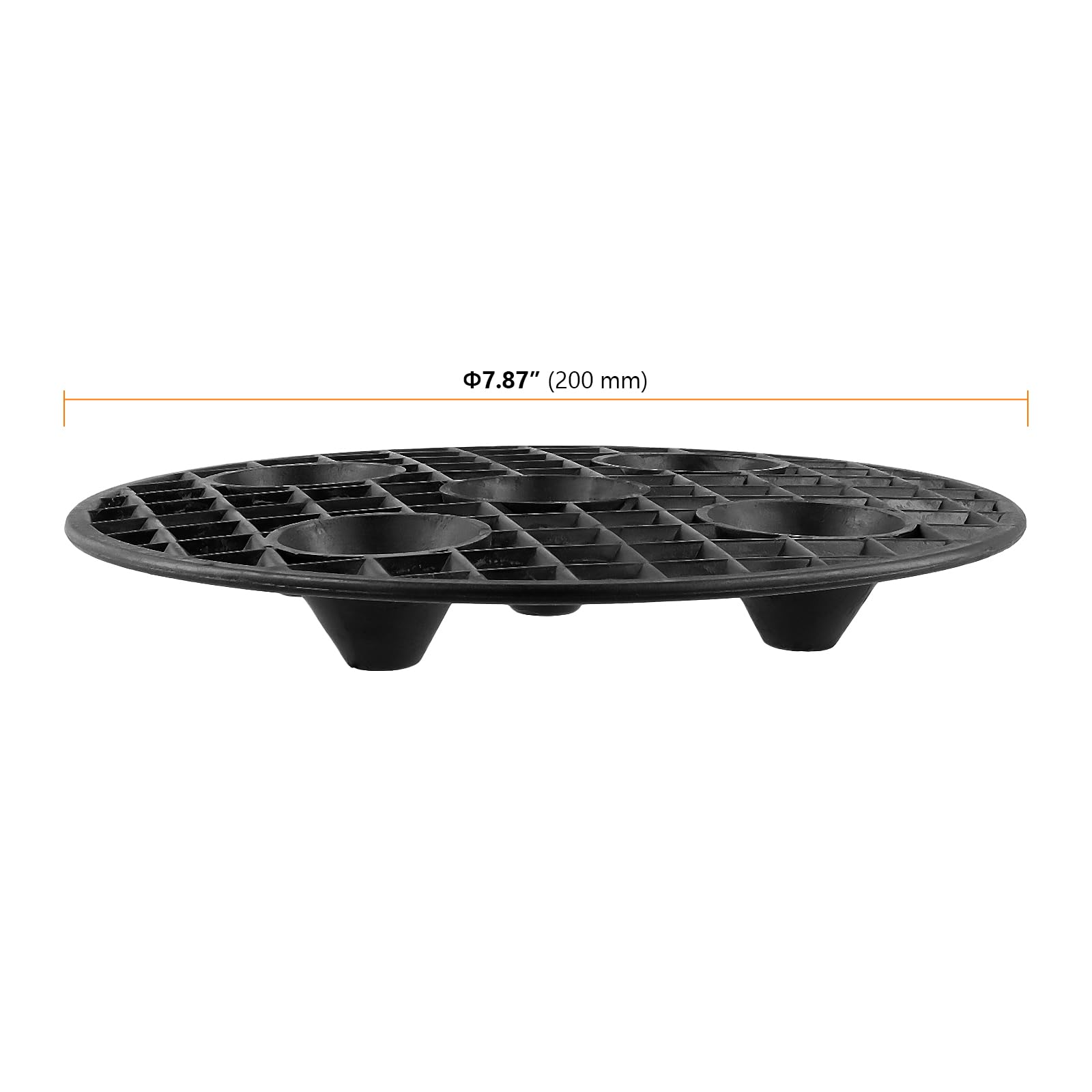SEUNMUK 20 PCS Black Plant Level Pot Elevator, 20 CM Round Plastic Plant Stand, Flower Pot Holder for Indoor Outdoor Gardens - Image 2