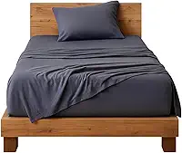 Decolab Jogo de Lençol 100% Algodão Premium Extra Macio - Roupa De Cama Antiácaro, Inclui Lençol Com Elástico (Forro) E Fronhas (Azul-marinho, Solteiro Completo)