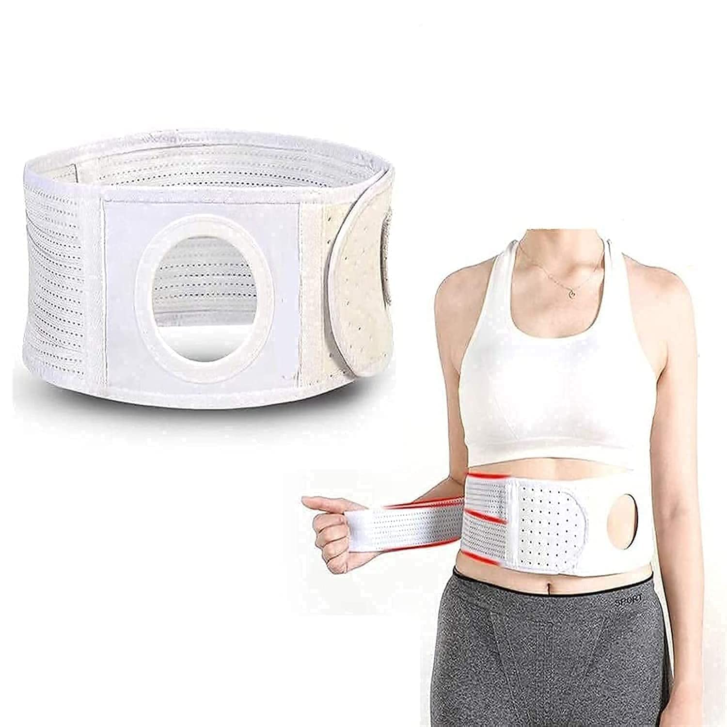 Soporte para estoma, cinturón para Hernia de ostomía, Bolsa de colostomía, Carpeta Abdominal con Apertura de estoma para Mujeres y Hombres, Pacientes con ostomía