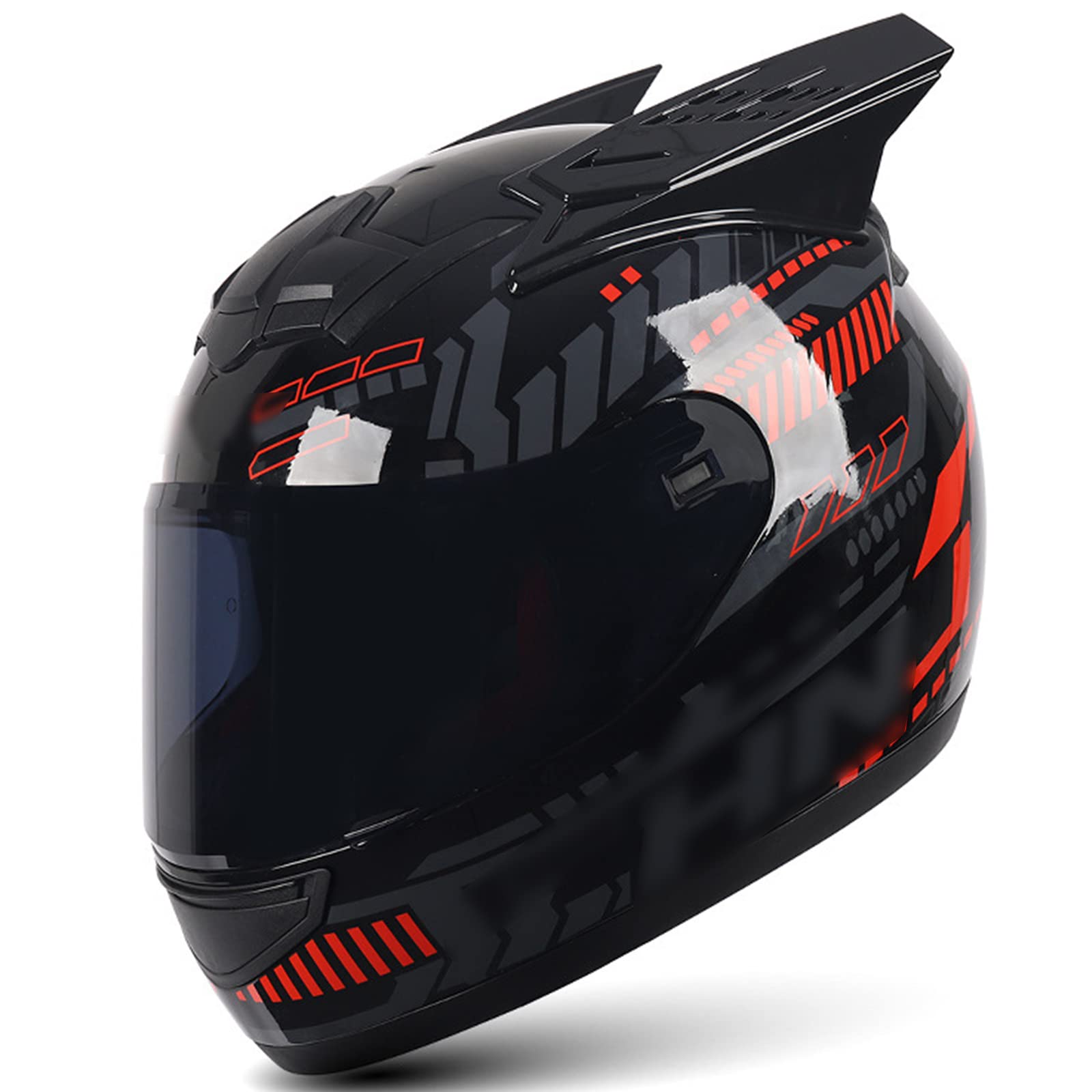 Casco de Motocicleta Personalizado para Adultos, Casco de Casco de Moto de Cara Completa Apropiadas con Casco de Motocicleta Todoterreno Aprobado para Todas Las Estaciones (54-64 cm)