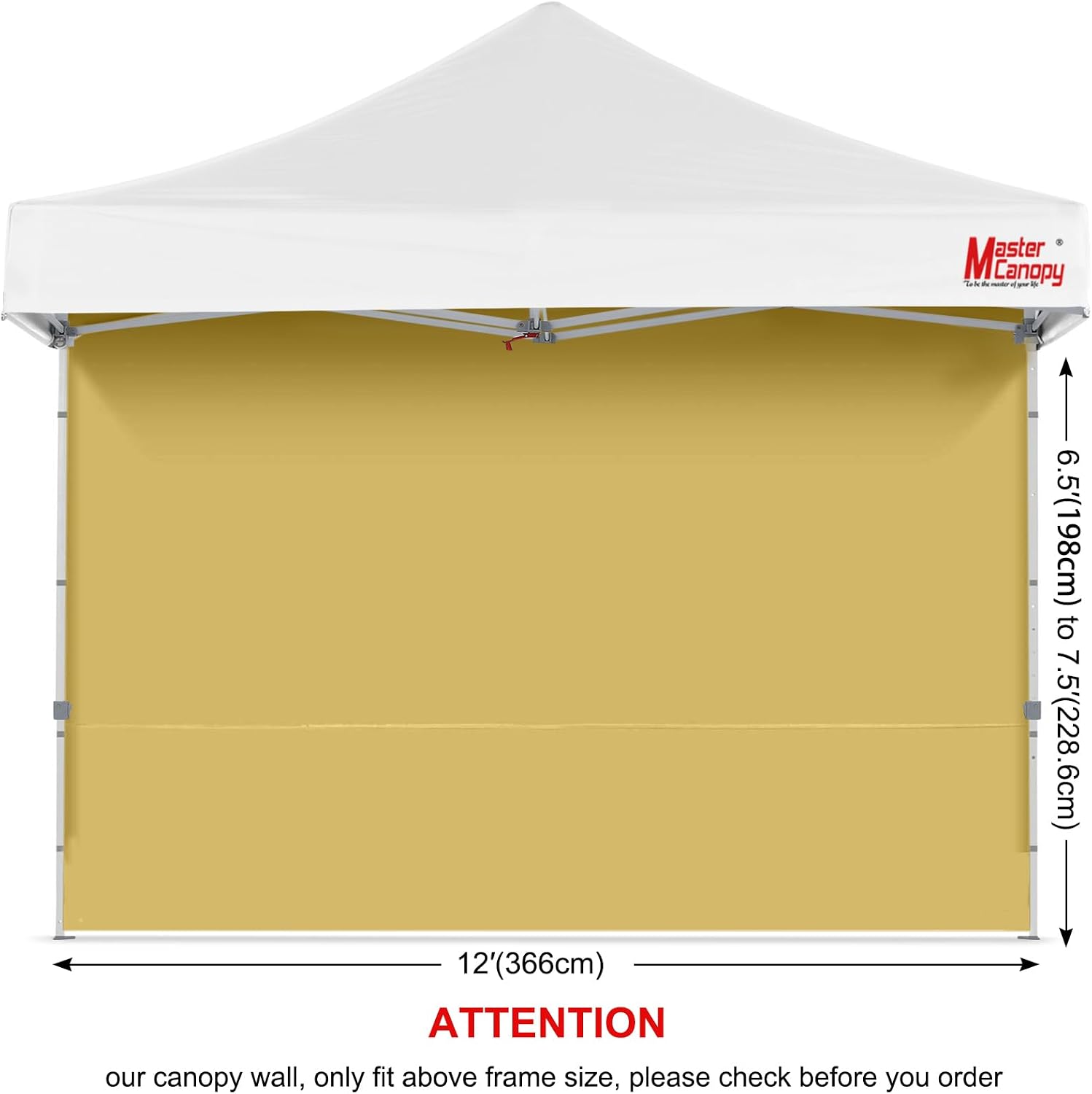 MASTERCANOPY 12x12 Pop Up Canopy Sidewall Only 1-Pack Beige