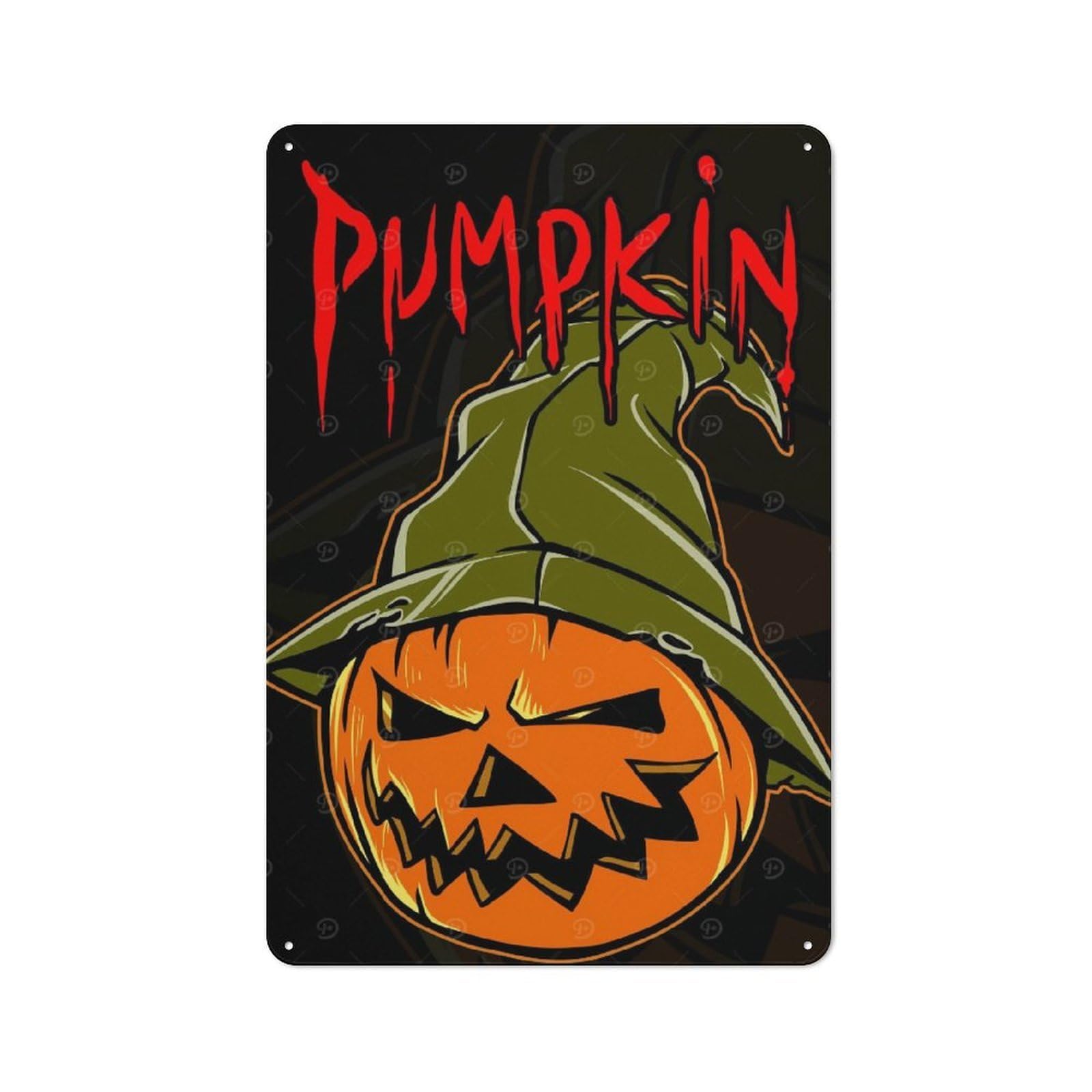 Junmoney Pumpkin Terror For Hobby Room Or Studio, Rustic Metal Sign 30X20cm, For Creative Interior Collectors Refreshing A Room In Autumn