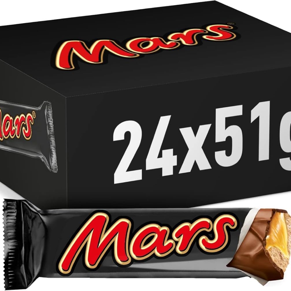 Mars Chocolatina de deliciosa crema de turrón y caramelo recubiertos del más fino Chocolate con Leche (24 x 51g)