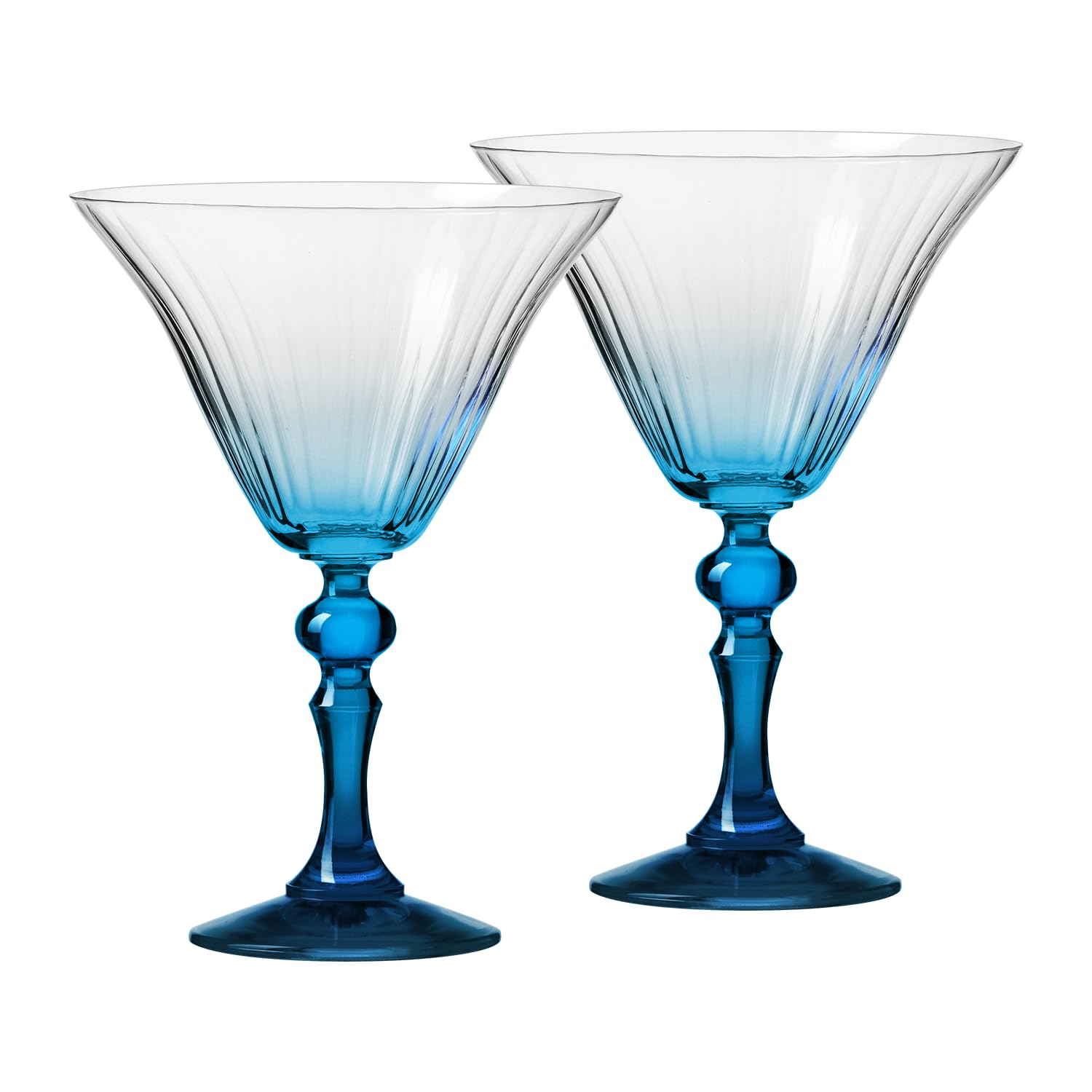 Krosno Martini- und Cocktailgläser Bubble Türkis, 2er Set, 170 ml | Bleifreies Kristallglas von Celebration Moments Kollektion für Martini, Cosmopolitan und Manhattan, spülmaschinenfest