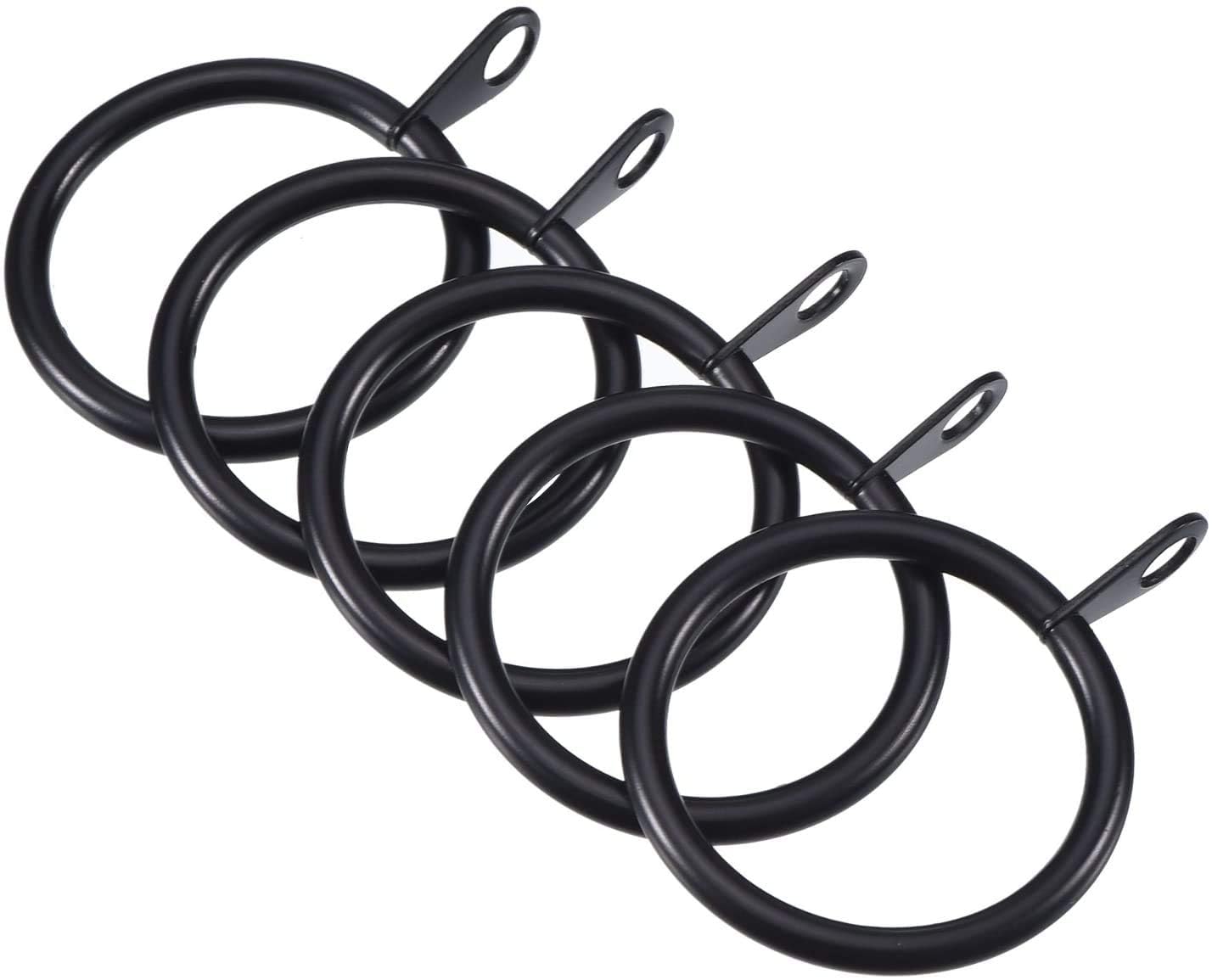 24 Stück Vorhangringe Aus Metall – Silberfarben, Innendurchmesser 38 Mm, Für Gardinenstangen Bis 34-36 Mm, Mit Kleinem Ring Für Haken