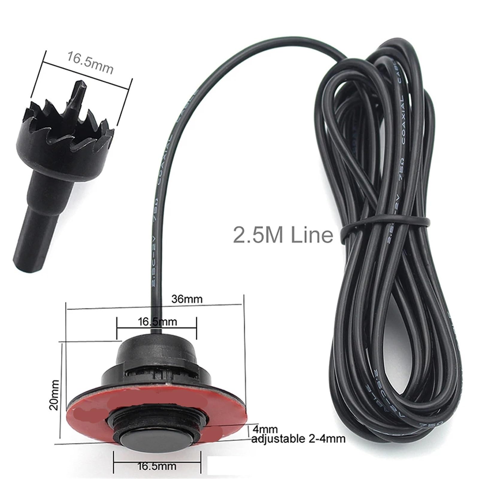 4 Sensori Radar Retromarcia Auto Sensori Parcheggio Rilevatori Cicalino Sistemi Assistenza Con Sonda Per Terra Kit 12 V Controllo Universale Distanza Sensore Retromarcia(Silver)