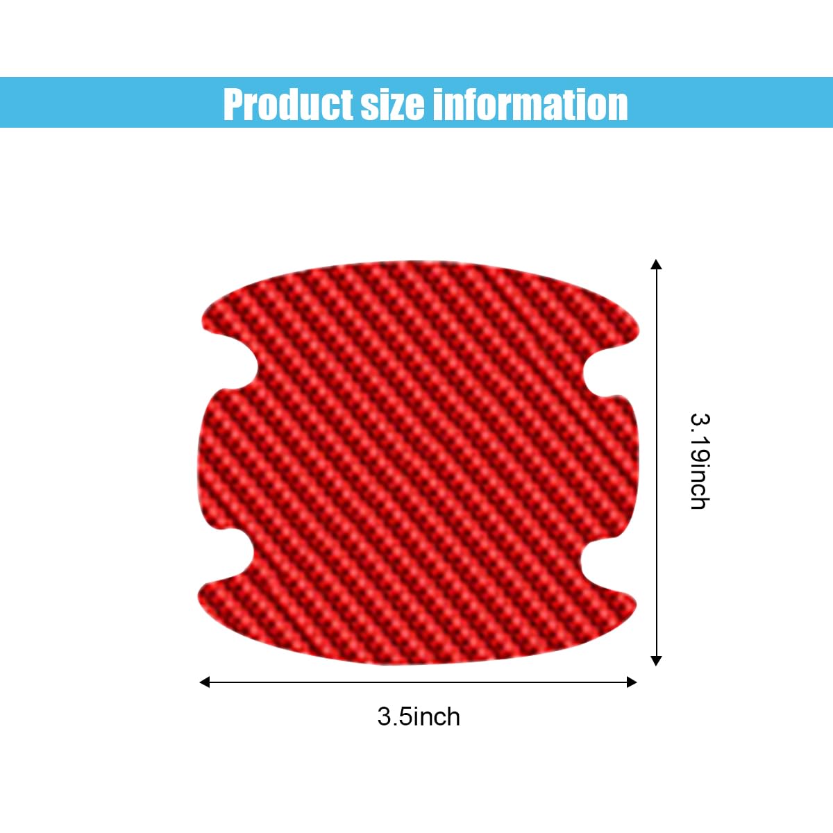 GLSOWEE 4PCS Car Door Handle Cup Scratch Protectors, Carbon Fiber Car Door Handle Bowl Sticker, Universal Auto Doors Handles Cup Paint Guard Cover Protective Film for Cars (Red-4PCS)