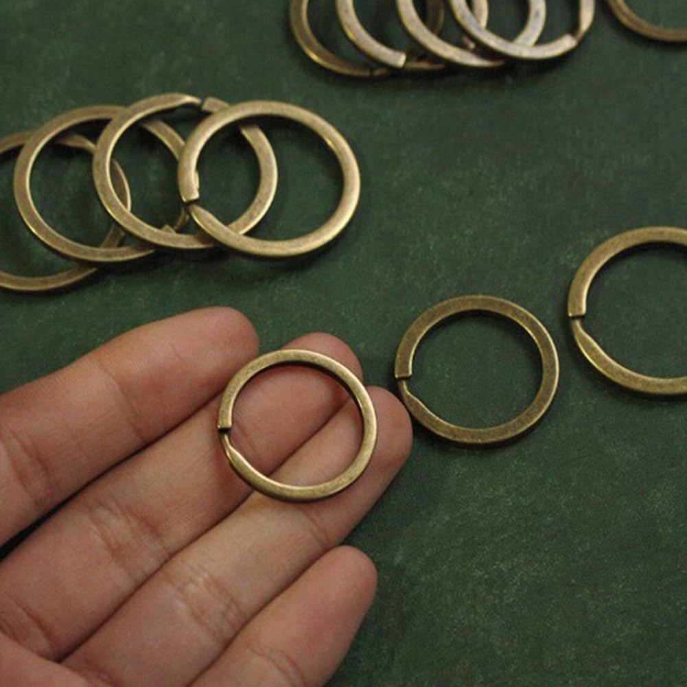 Anelli portachiavi fai da te in metallo, 30 mm, anelli a spirale in bronzo antico, piccoli anelli di piegatura rotondi per collane, bracciali, fai da te, 200 pezzi