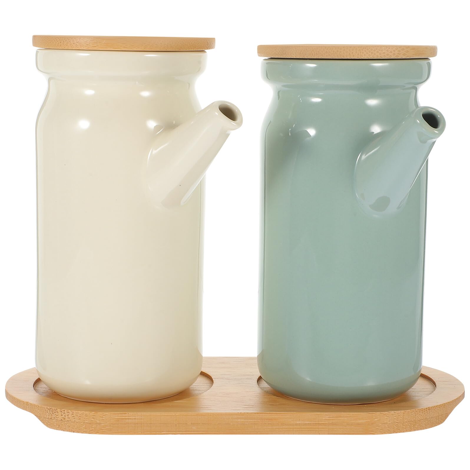 Sewroro Juego de Aceitera y Vinagrera de Cerámica Compacto con Superficie Lisa para Cocina 1 Set Adecuado para Supermercado y Buffet