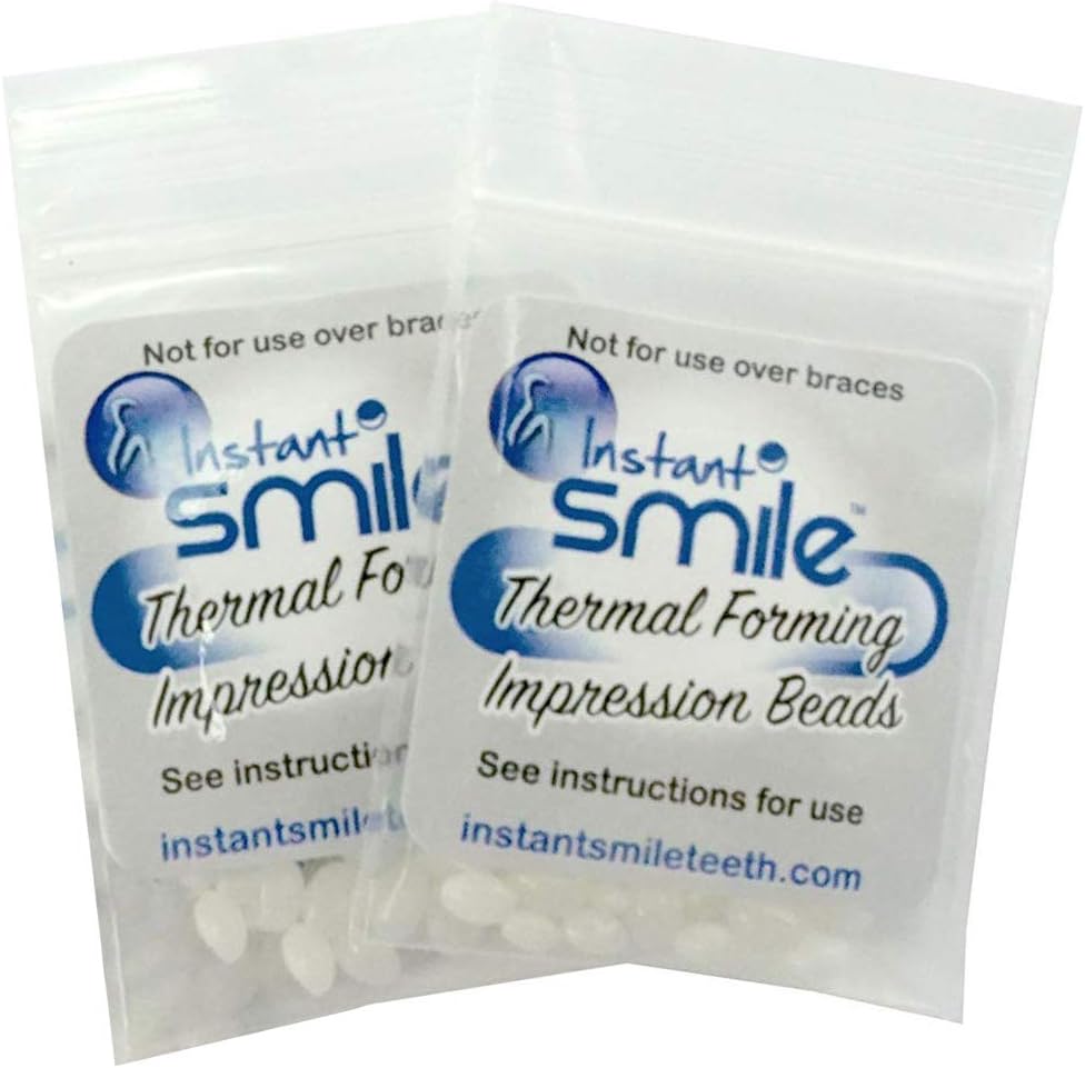 Billy Bob Replacement Thermal Adhesive Fitting Beads for Fake Teeth Package of 2