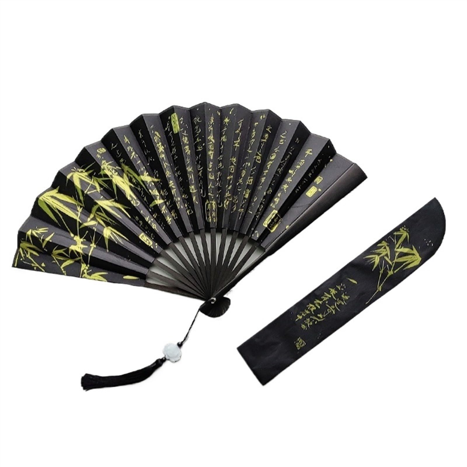 SXTYYH Folding Hand Fan, Classical Hanfu Summer Photograph, Men Women Chinese Japanese Style Crafts, Handheld Fan for Women Foldable(L)