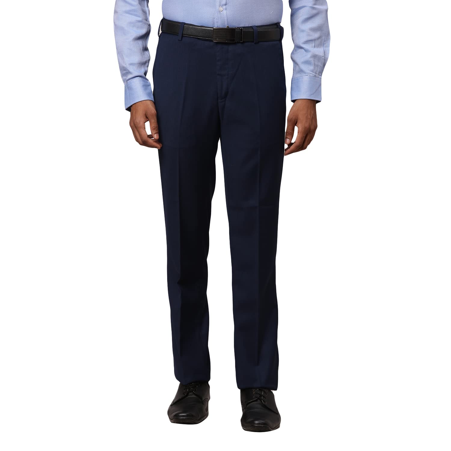raymond Men's Polyester Blend Shark Skin Pattern Contemporary Fit Flat Front Formal Trouser-picture-40
