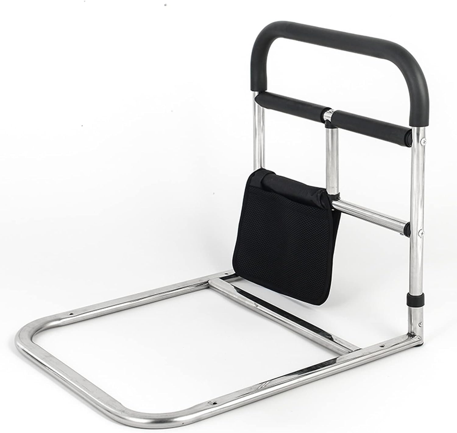 Sponda di sicurezza per letto per prevenire le cadute, guida di assistenza in acciaio con tasca portaoggetti, supporta fino a 181,4 kg, ringhiera sicura per il comodino per anziani e disabili