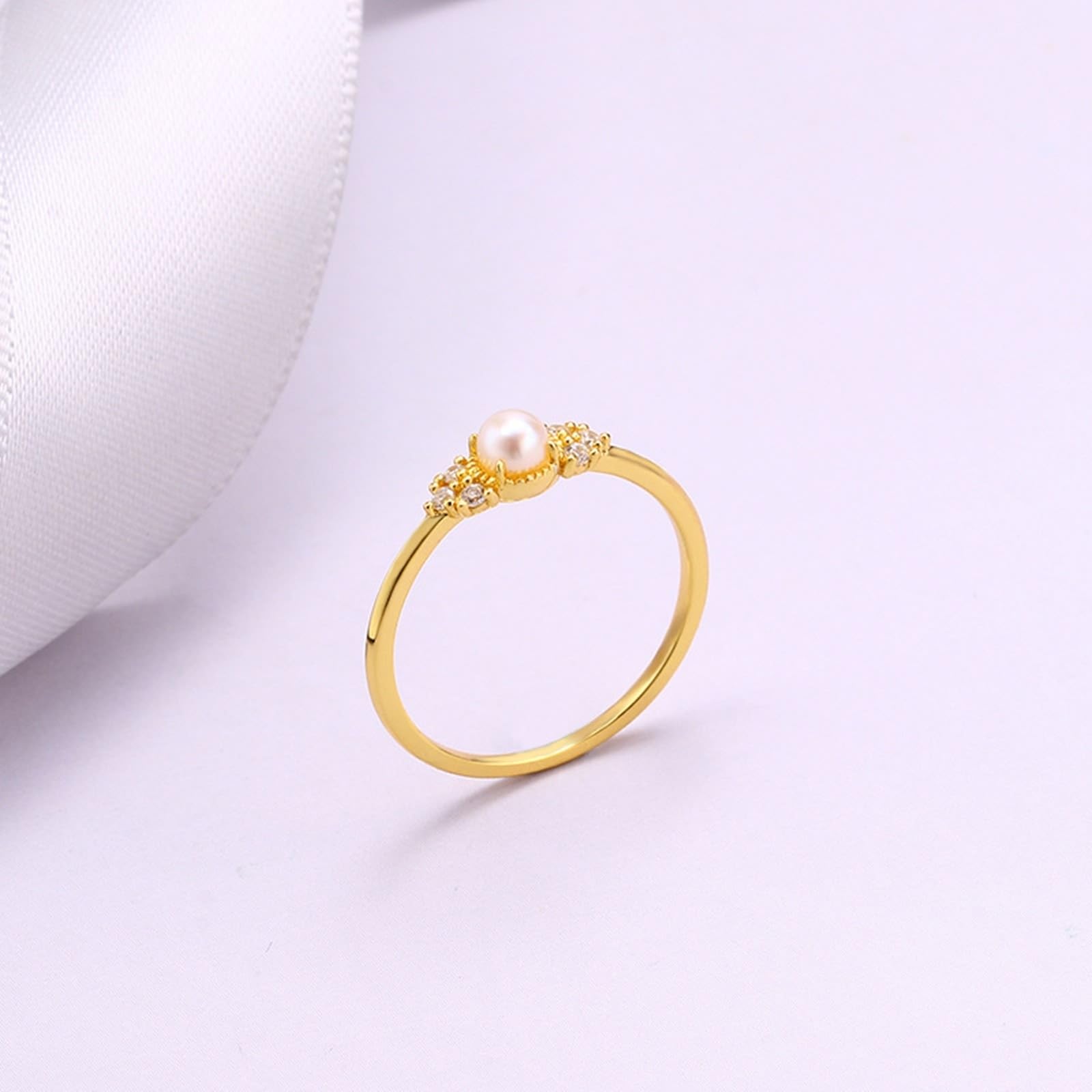 Anello solitario in oro giallo Au 375/585/750, gioiello con perla, forma classica