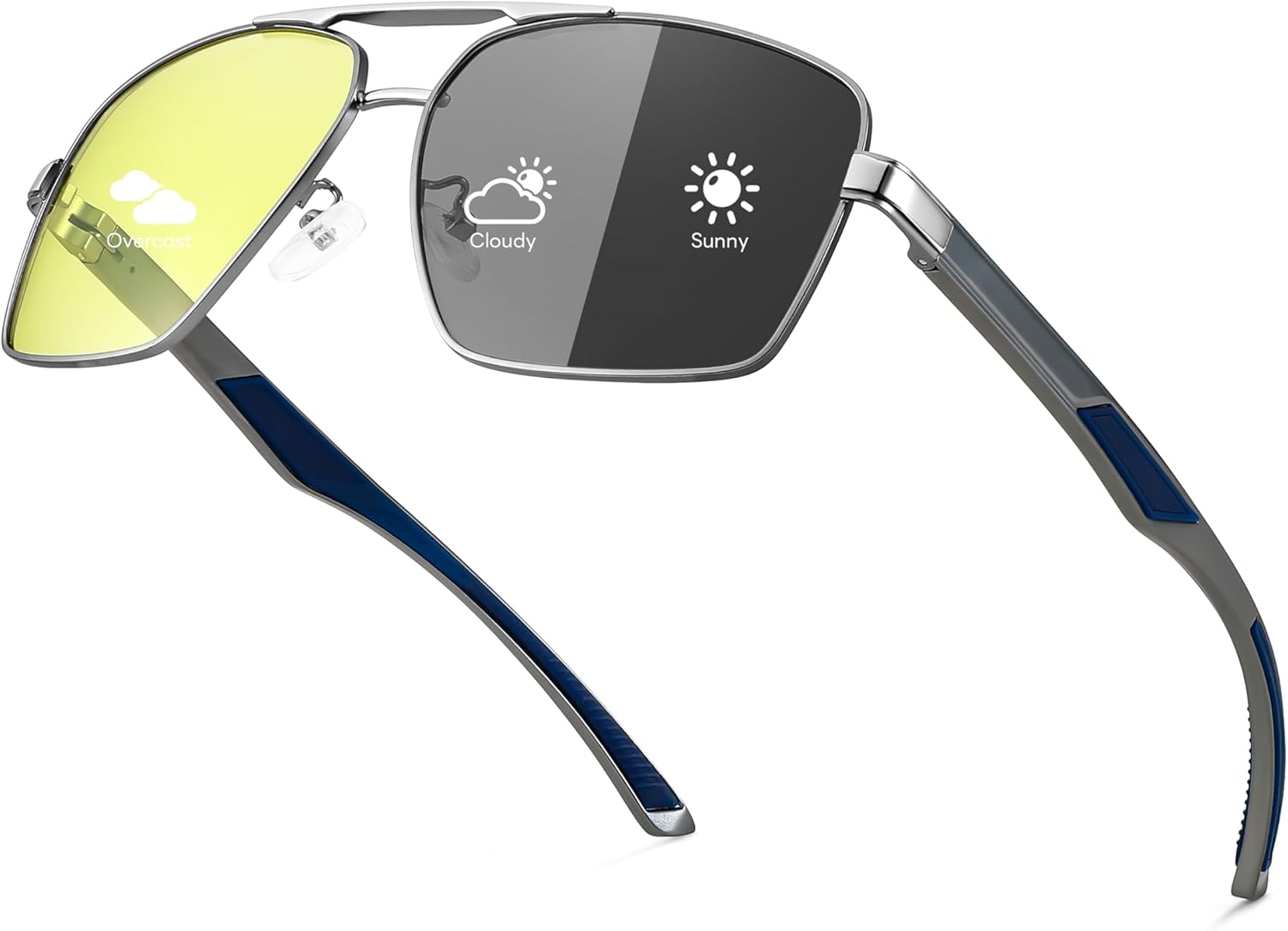 FEISEDY Polarized Photochromic Sunglasses for Men Women, Day Night Driving Safety Glasses B4144