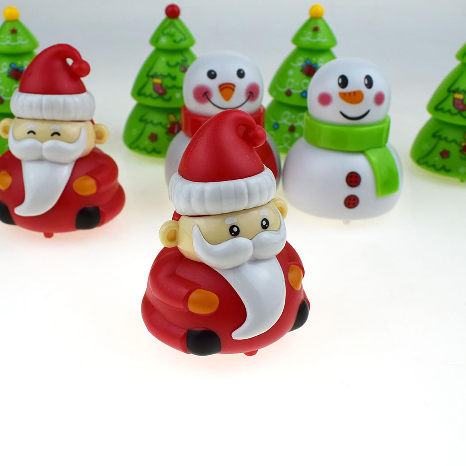 20Pcs Christmas Decor Pull Back Cars, Mini Snowman/Santa Claus/Christmas Tree Shape Friction Powered Vehicle - Image 4
