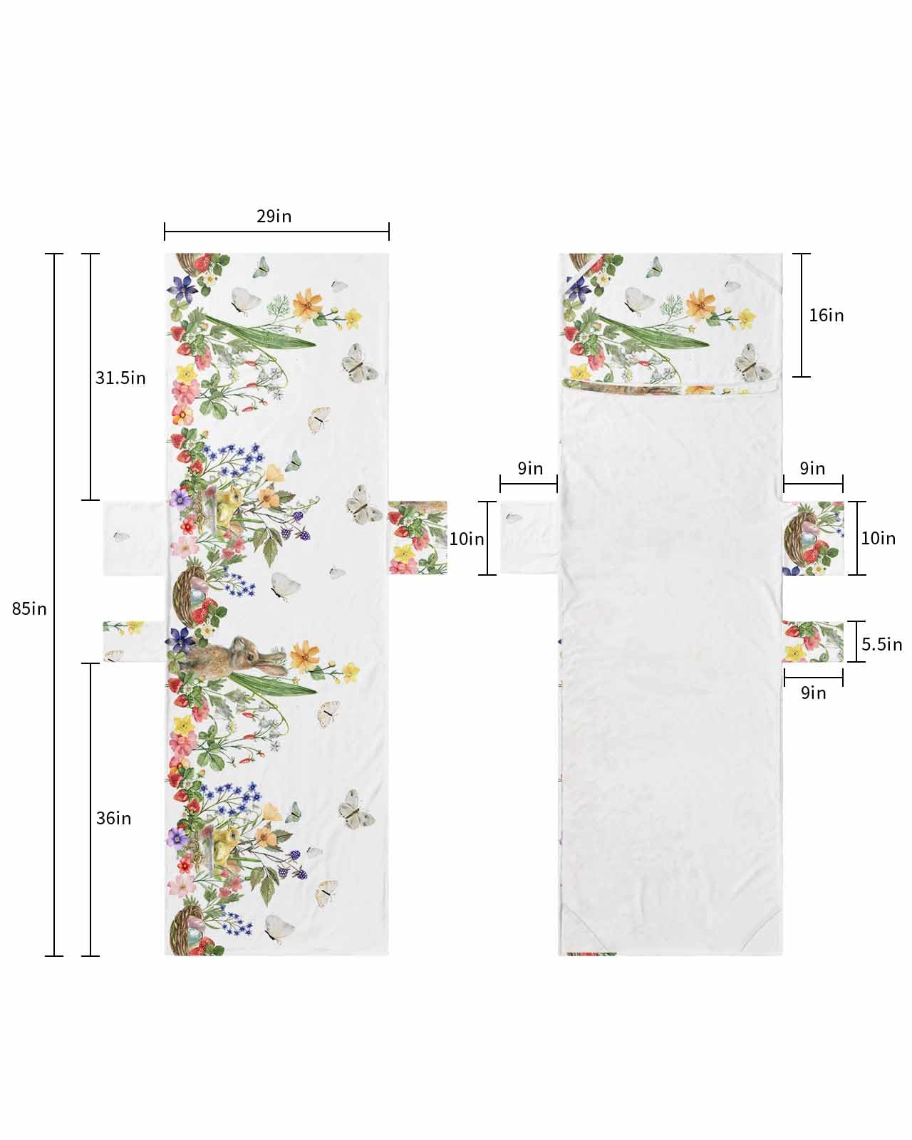 Spring Easter Beach Lounge Chair Towel Cover, Soft Chaise Lounge Towel with Side Pockets Patio Pool Chairs Cover for Beach/Pool Sunbathing 29x85 Pastoral Botanical Flowers Bunny