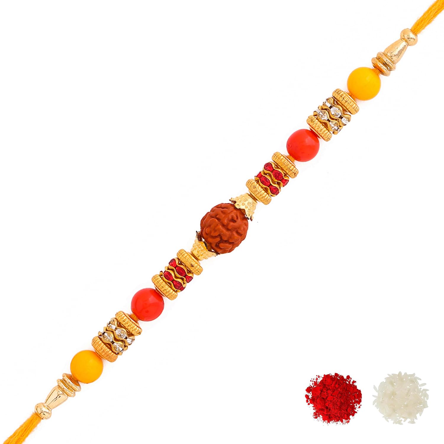 Spiritual Rudraksha Rakhi With Roli Chawal Pack|Rakhi For Brother|-image-36