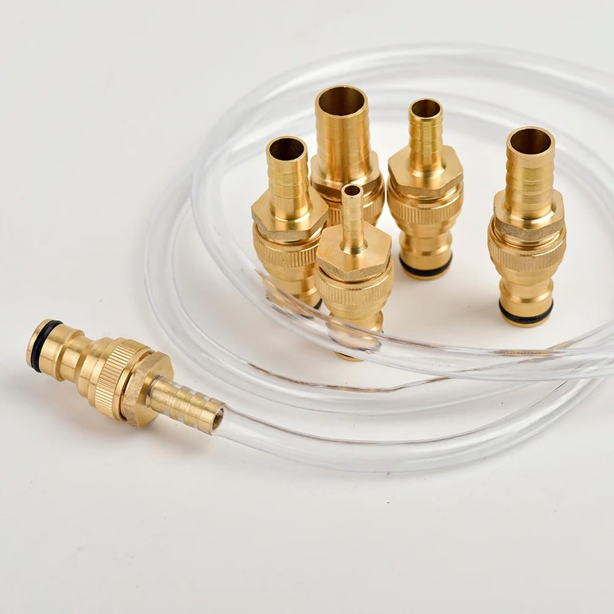 Conectores rápidos y robustos de latón Macho, 6.4x16x61mm Barb Adaptador de Manguera para riego de Jardines, A