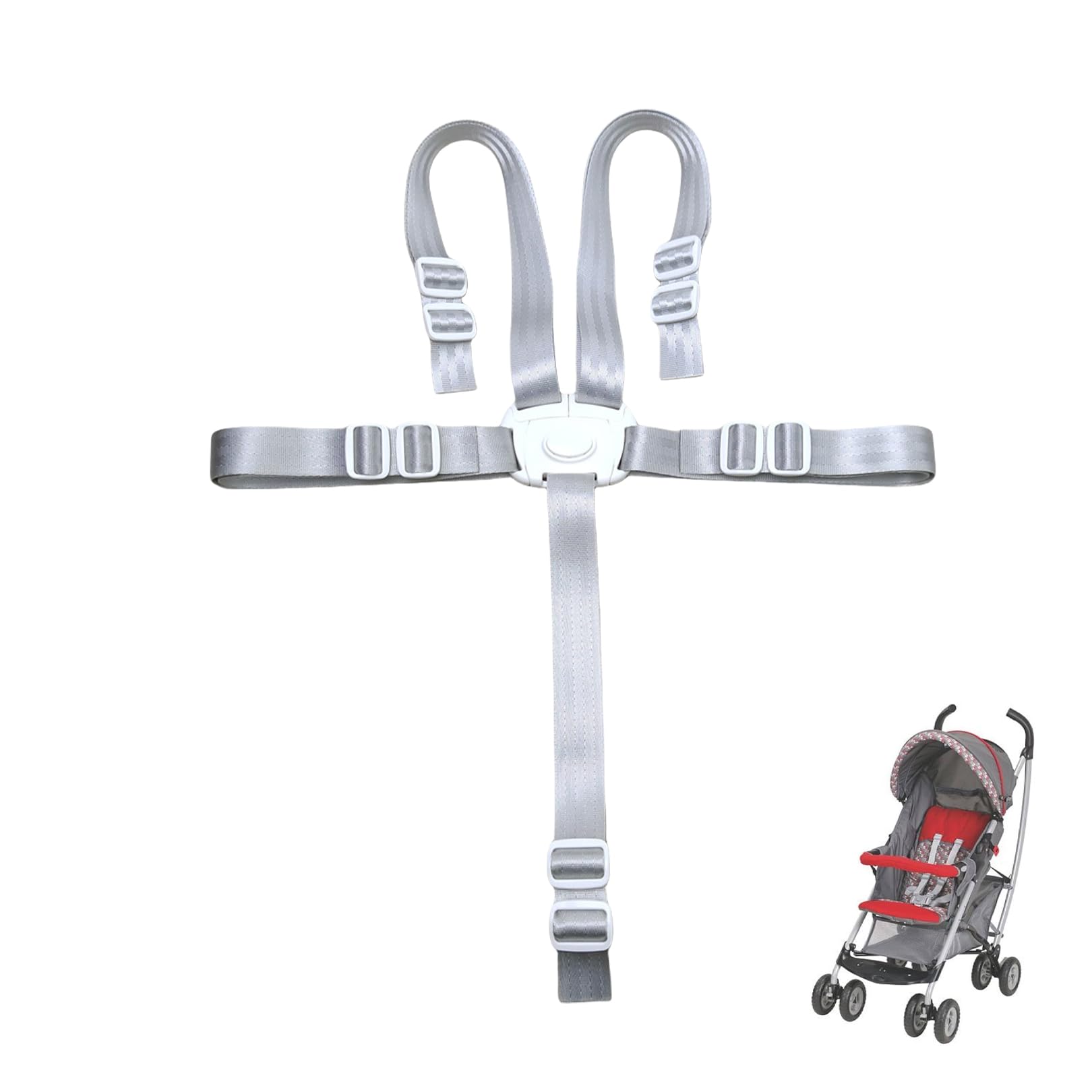 Hauck Hochstuhl Gurt,5 Punkt Gurt Hochstuhl für Tripp Trapp,Ersatz-Sicherheitsgurte,Kinderwagen Zubehör,Verstellbare Wandelbare Baby Sicherheitsgurt,Kinderschutzgurt,Sicherheitsgurt (Weiß)