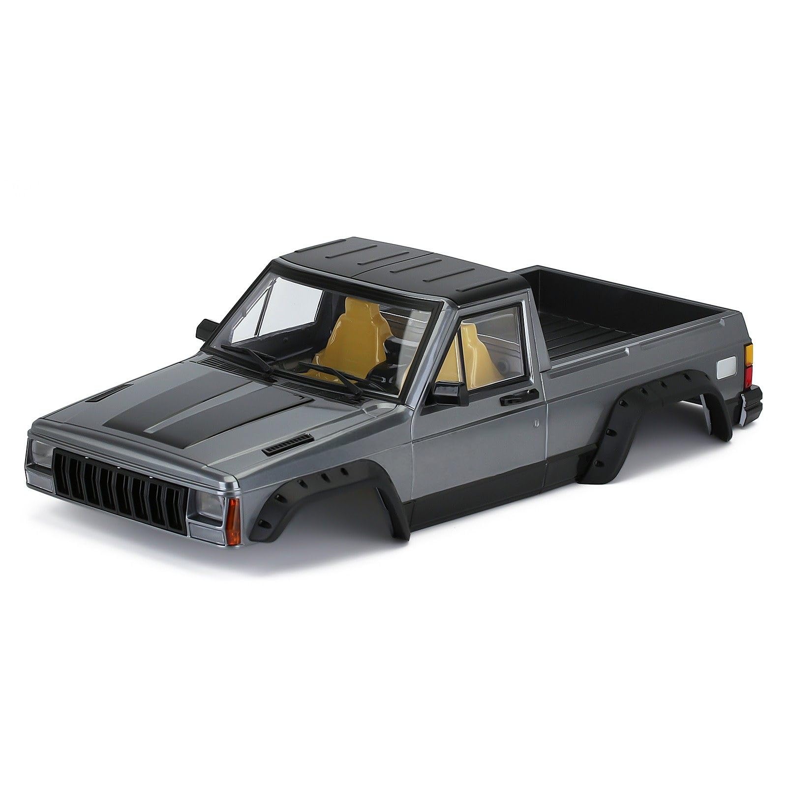 RC Car Hard Body Shell Kit,313mm Wheelbase Cherokee Body Car Shell for 1/10 RC Crawler Axial SCX10 & SCX10 II 90046 90047 TRX4 Kit (Grey, Pickup A) โ image 1