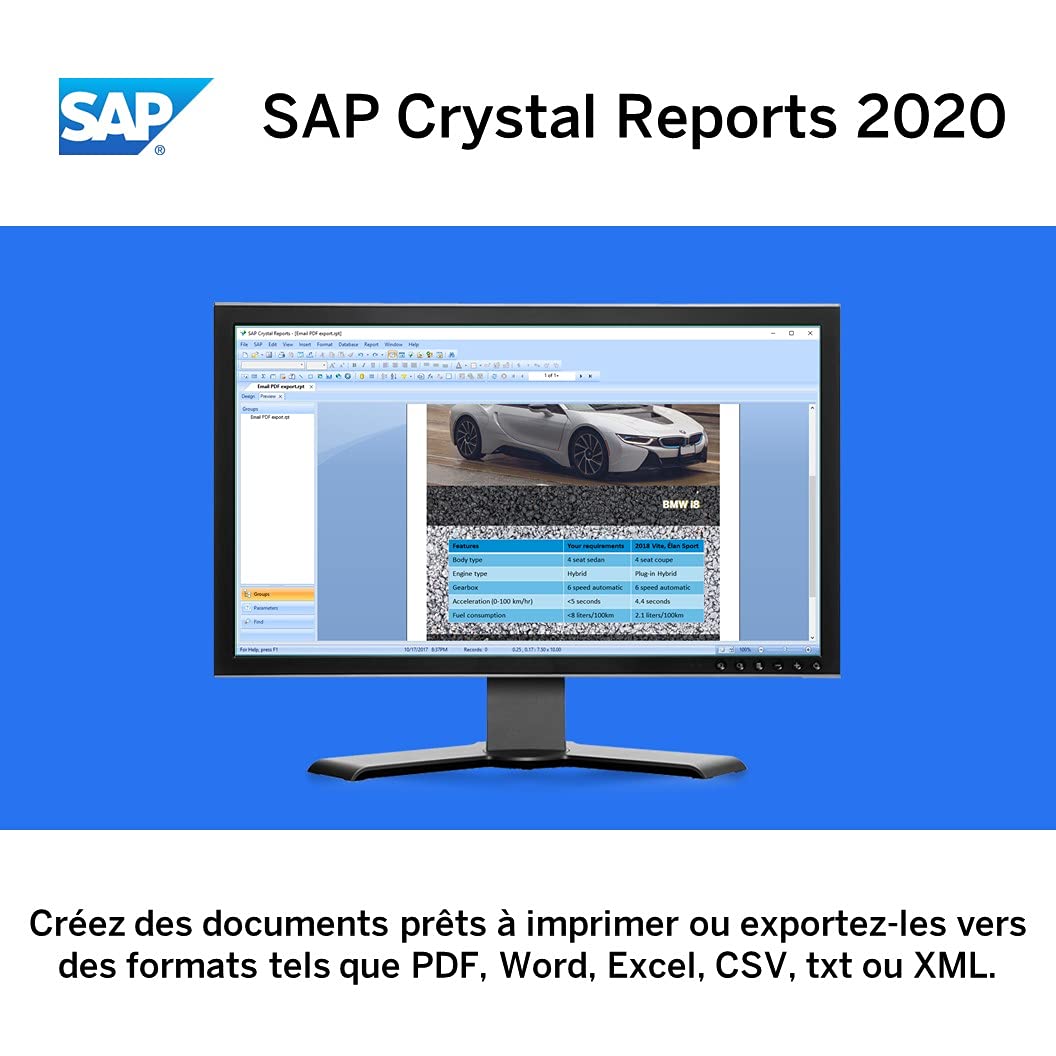SAP Crystal Reports 2020 Reporting software | Standard | PC | Code d'activation PC - envoi par email
