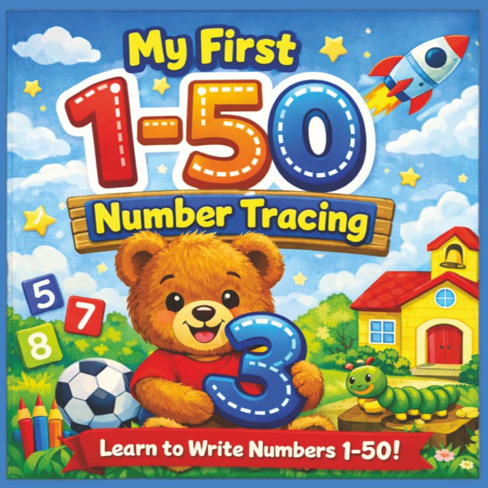 My First Number Tracing Workbook 1–50: A Fun Preschool Practice Book | Learn to Write Numbers with Guided Tracing and Early Math Skills