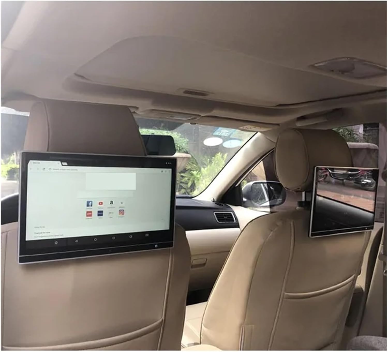 12.5 Inch IPS Touch Car Headrest Monitor 4K Video Player WiFi Game Remote Control HDMI IR AV FM USB RAM 2G/32GB ROM (2 Pcs)