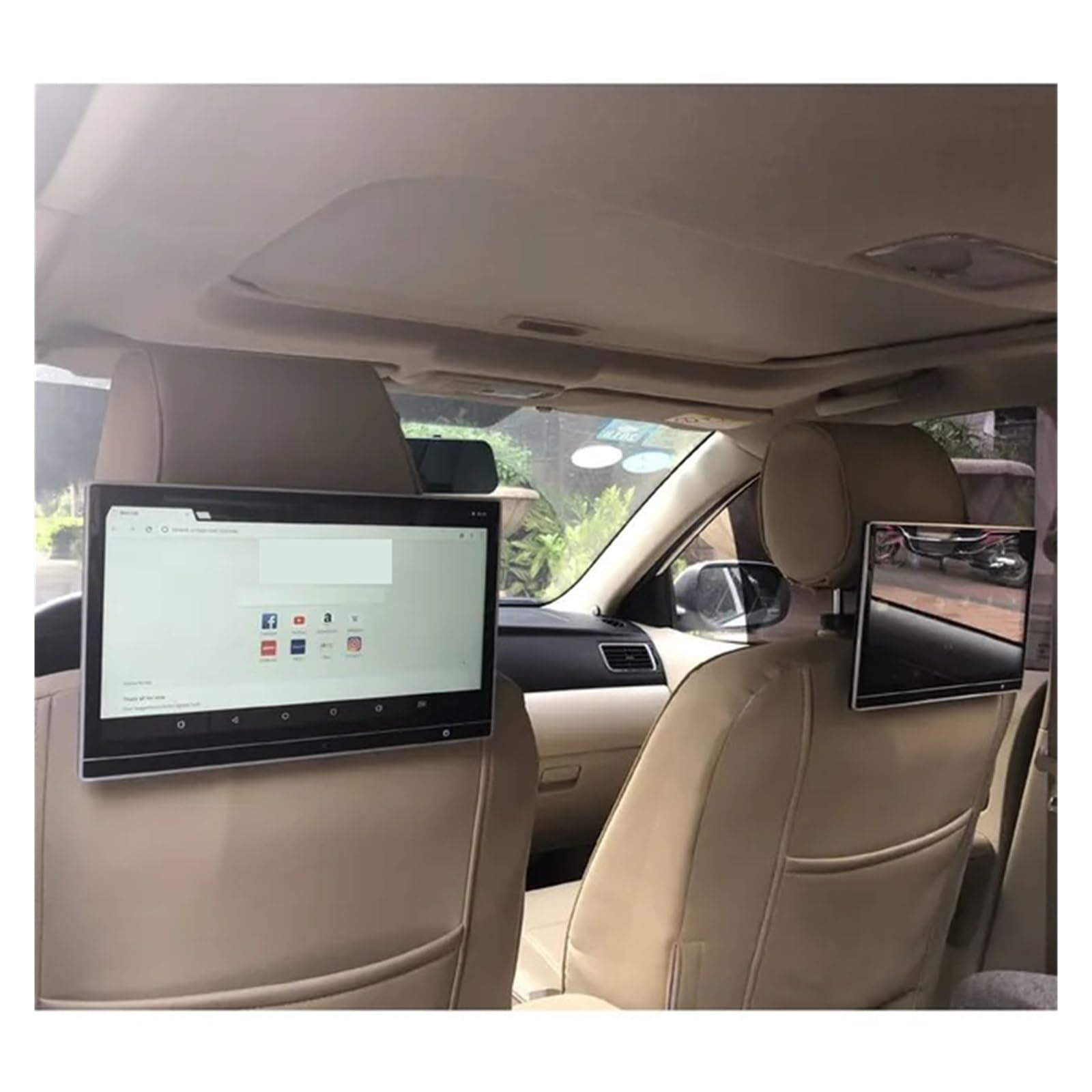 Moniteur D'appuie-tête De Voiture Tactile IPS 12,5 Pouces Lecteur Vidéo 4K Télécommande De Jeu WiFi HDMI IR AV FM USB RAM 2G/32GB ROM(2 pcs)