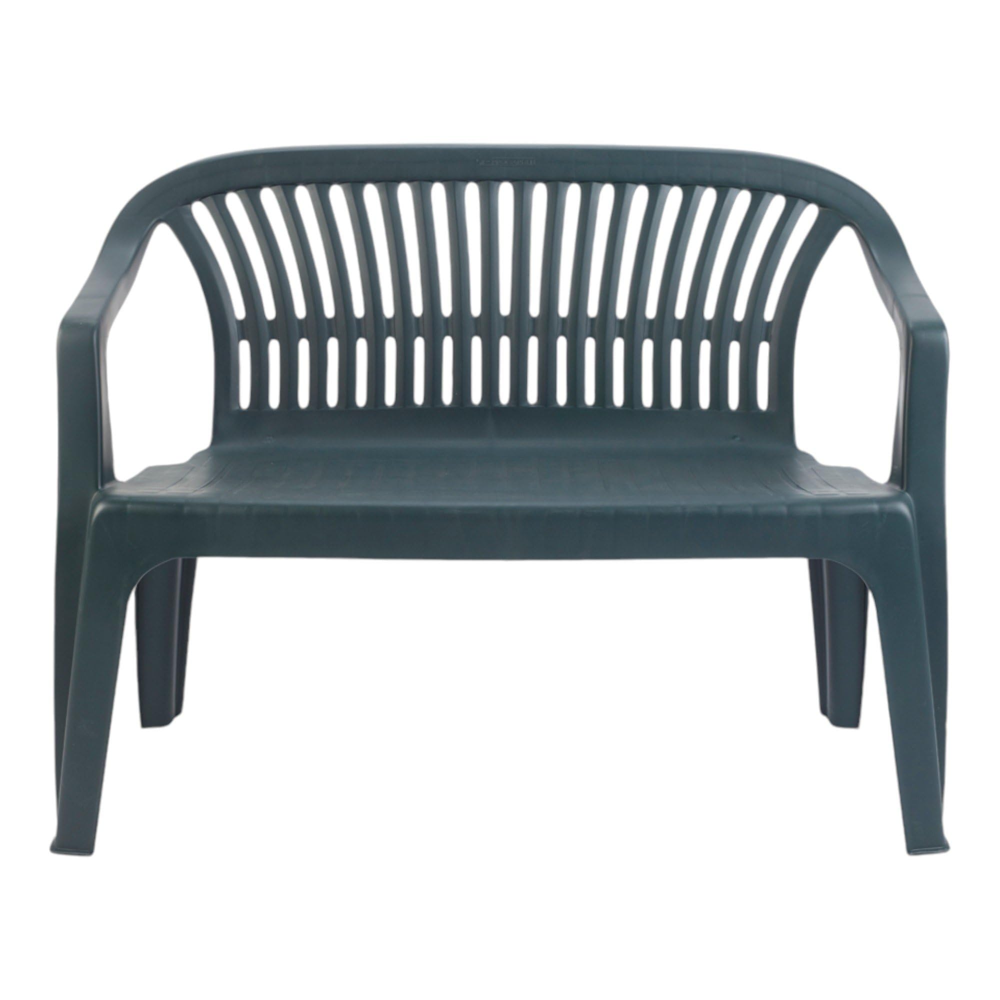 Dmora Panchina da esterno Eboli 114x55h82 cm Verde Panca monoblocco da giardino