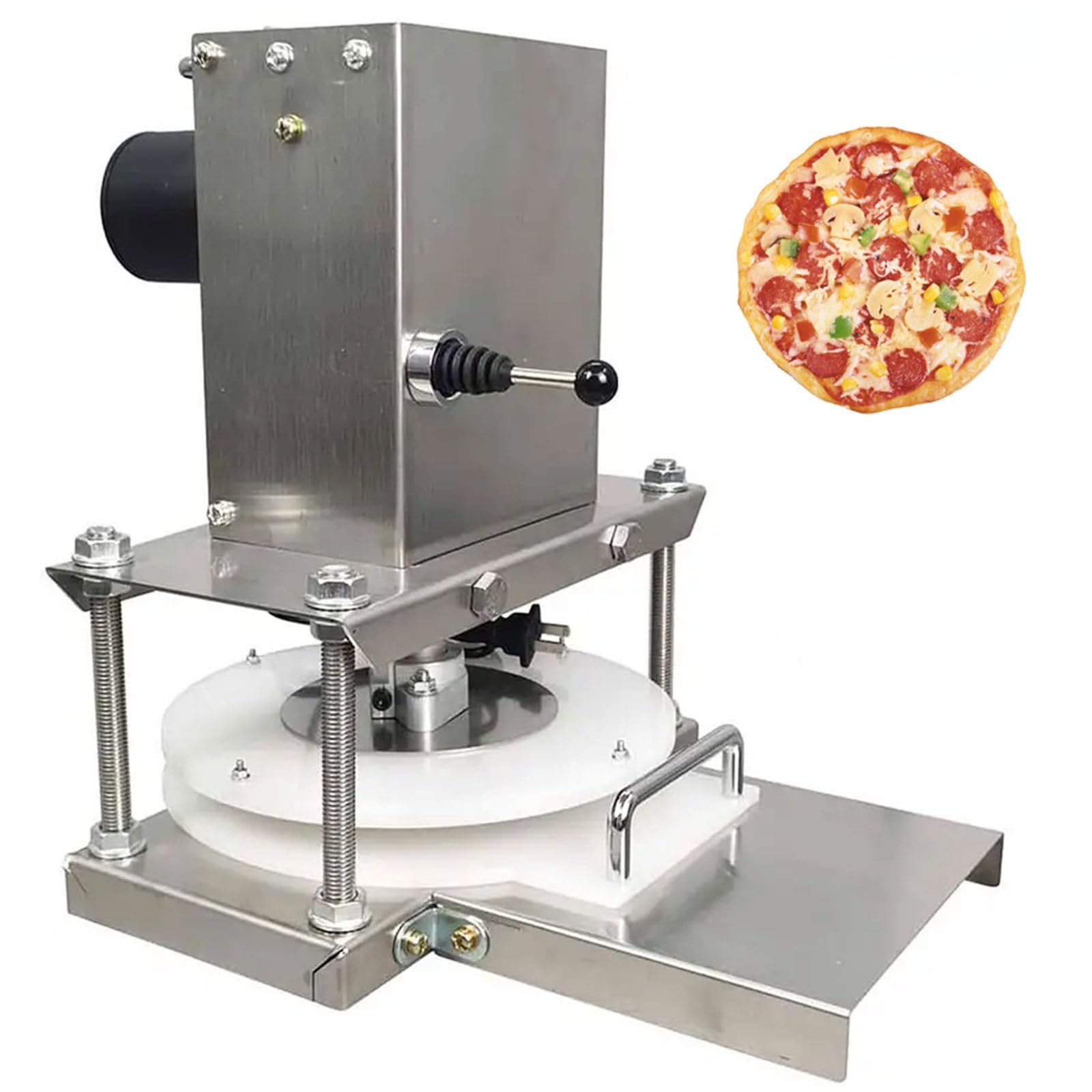 guoyjmm Electric Pizza Dough Press Machine, 8.66" Commercial Pizza Dough Sheeter, Stainless Steel Tortilla Press Machine, Dough Pastry Press Machine for Pizza Crusts and Meatloaf