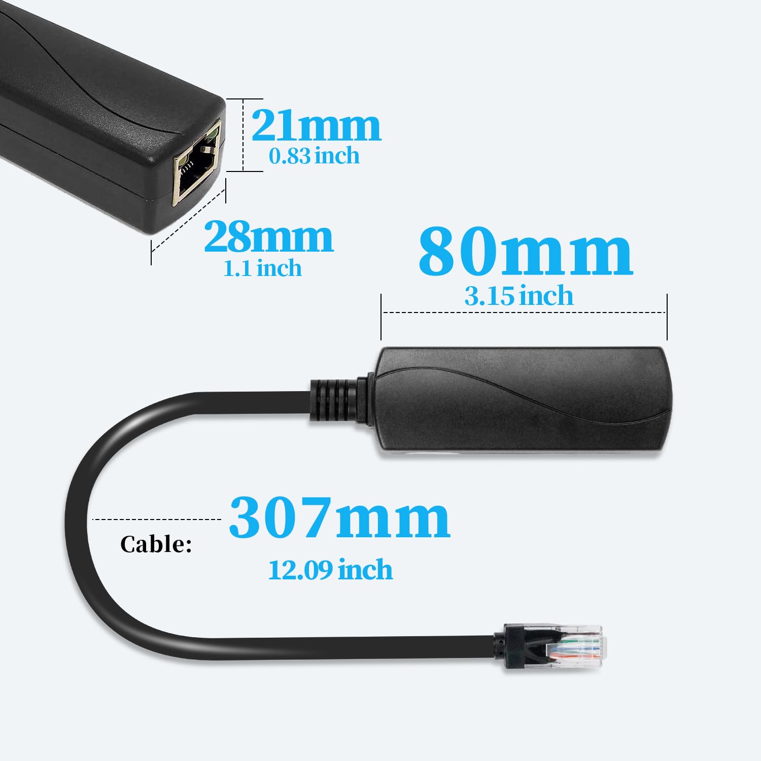 Convertisseur PoE Gigabit 48V vers 24V, Port RJ45 Sortie 24V/1A, | Ethernet Gigabit conforme IEEE802.3af/at, adaptateur PoE passif vers 24V, pour appareils 24V passifs (PS5724TG-RJ)